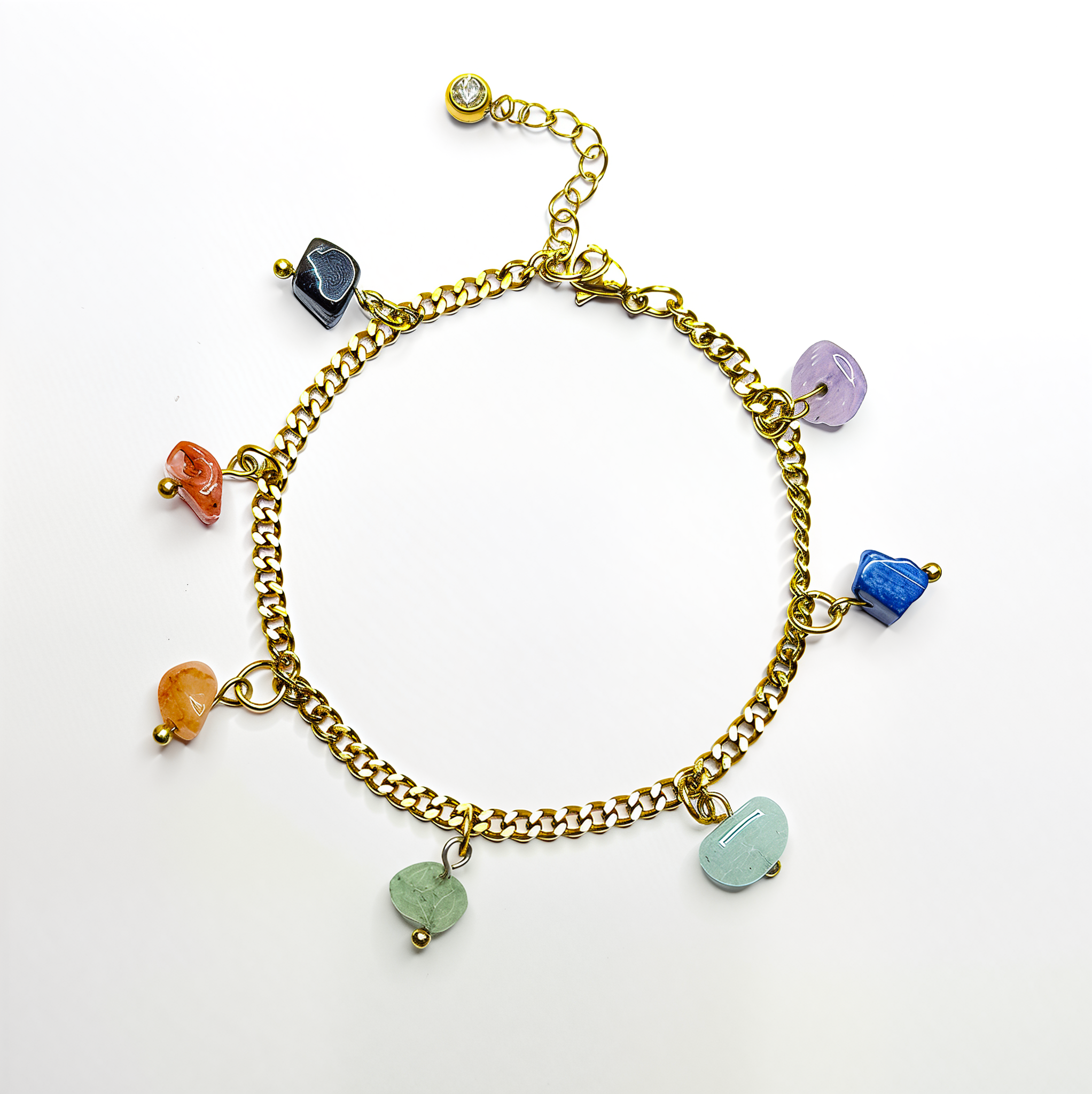 'Good Vibes Only' Chakra-Balancing Charm Bracelet