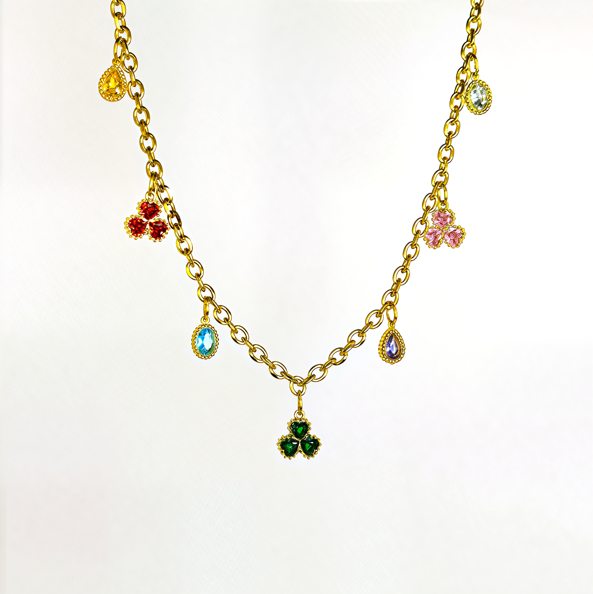 'Glow Getter' Rainbow Charm Necklace