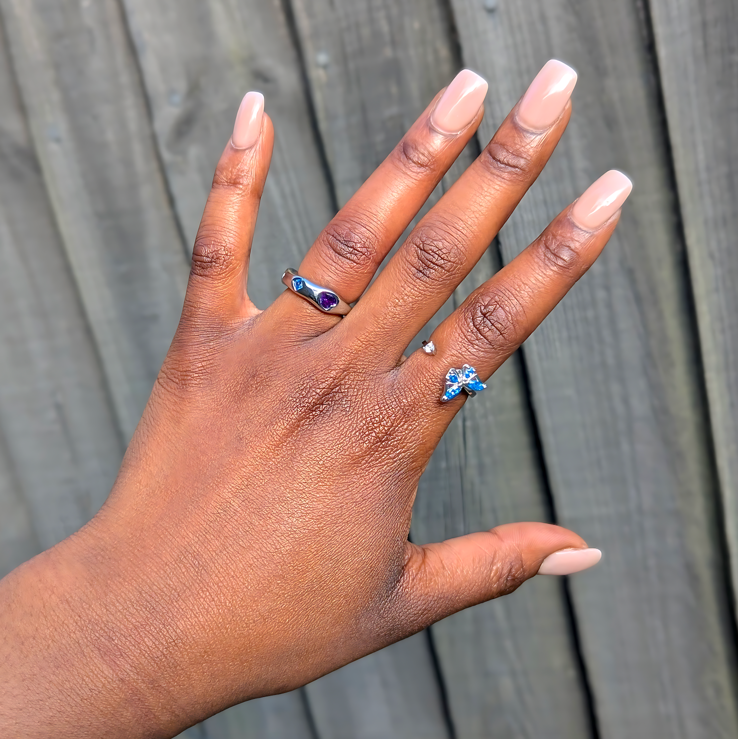 Adjustable 'Rainbow Shapes' Gem Ring