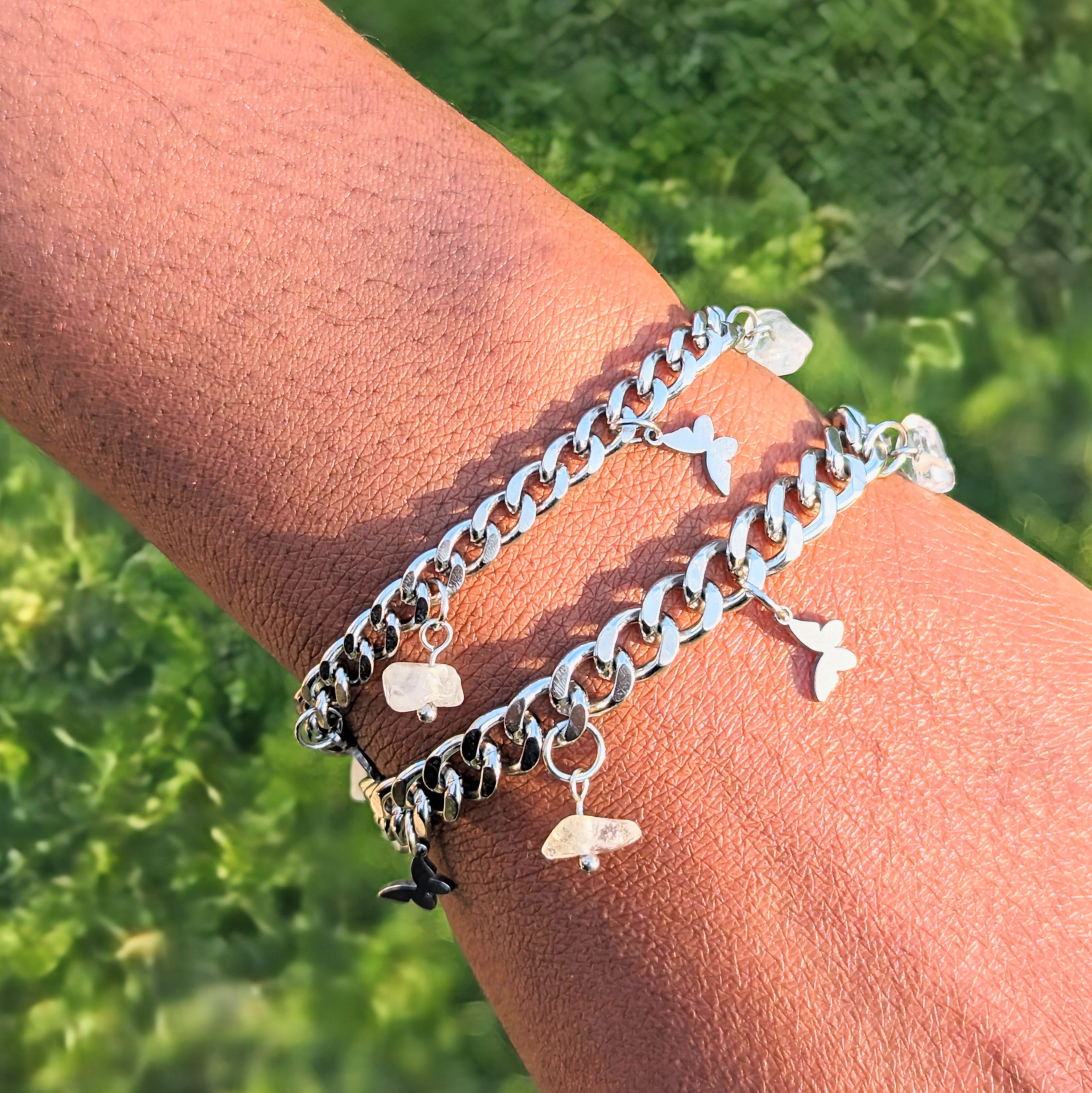 Butterfly Quartz 'Heal Me' Crystal Charm Bracelet