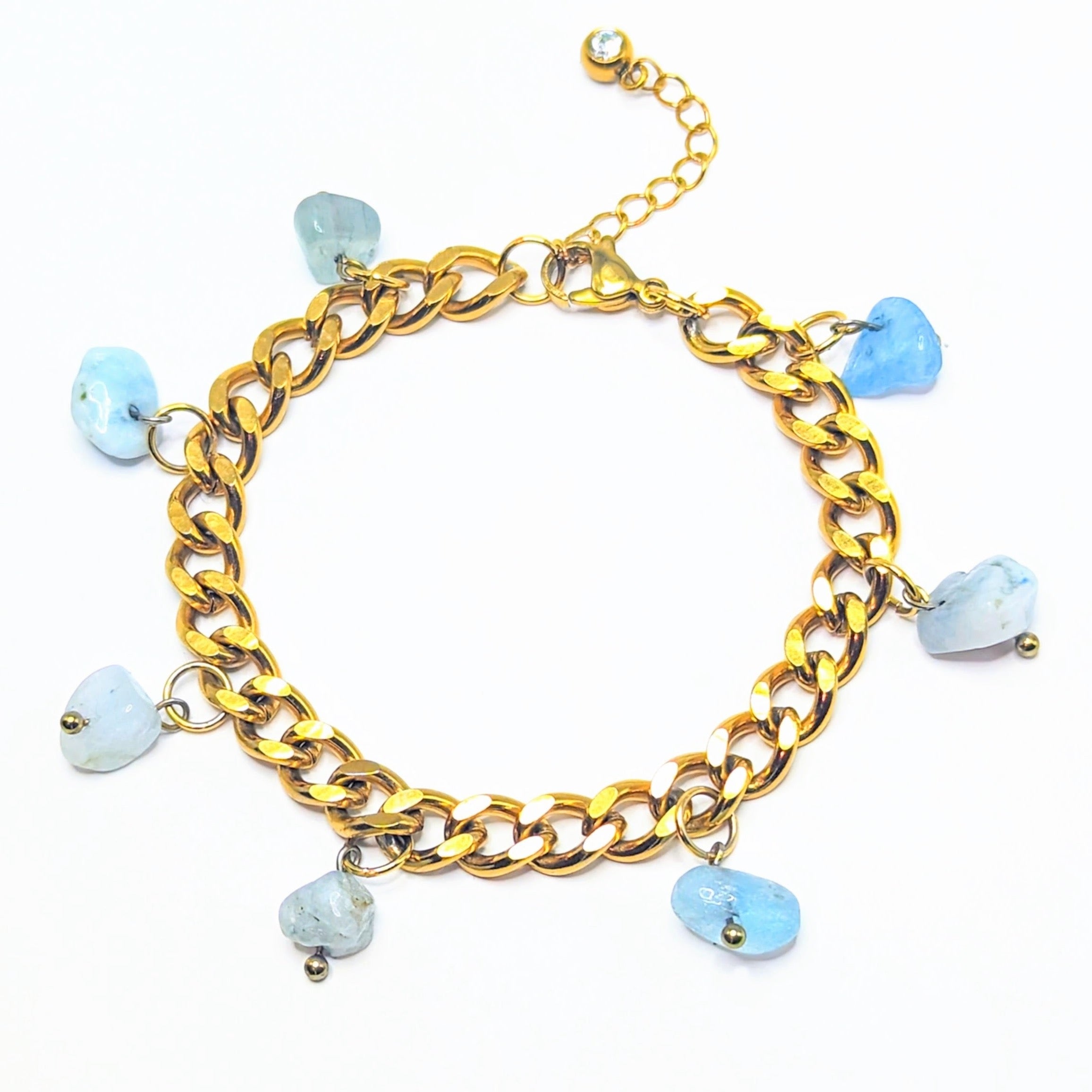 Aquamarine 'Heal Me' Crystal Charm Bracelet