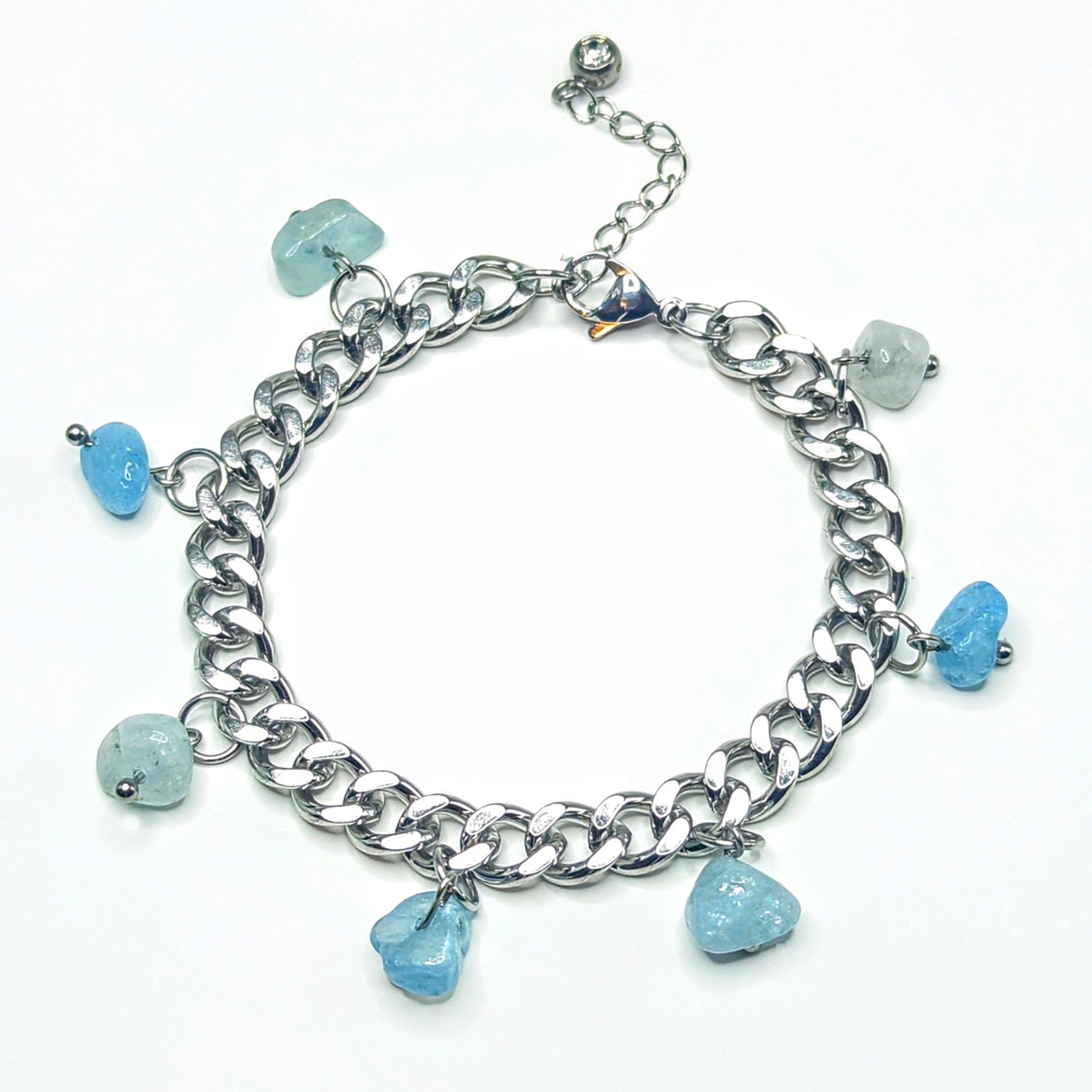 Aquamarine 'Heal Me' Crystal Charm Bracelet