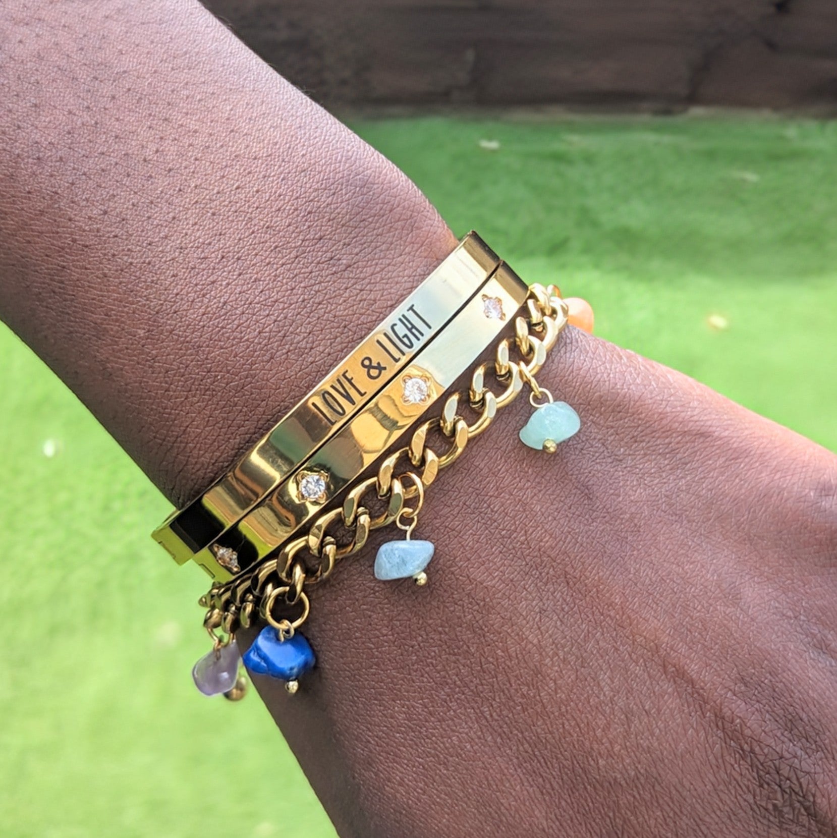 Chakra Balancing 'Heal Me' Crystal Charm Bracelet