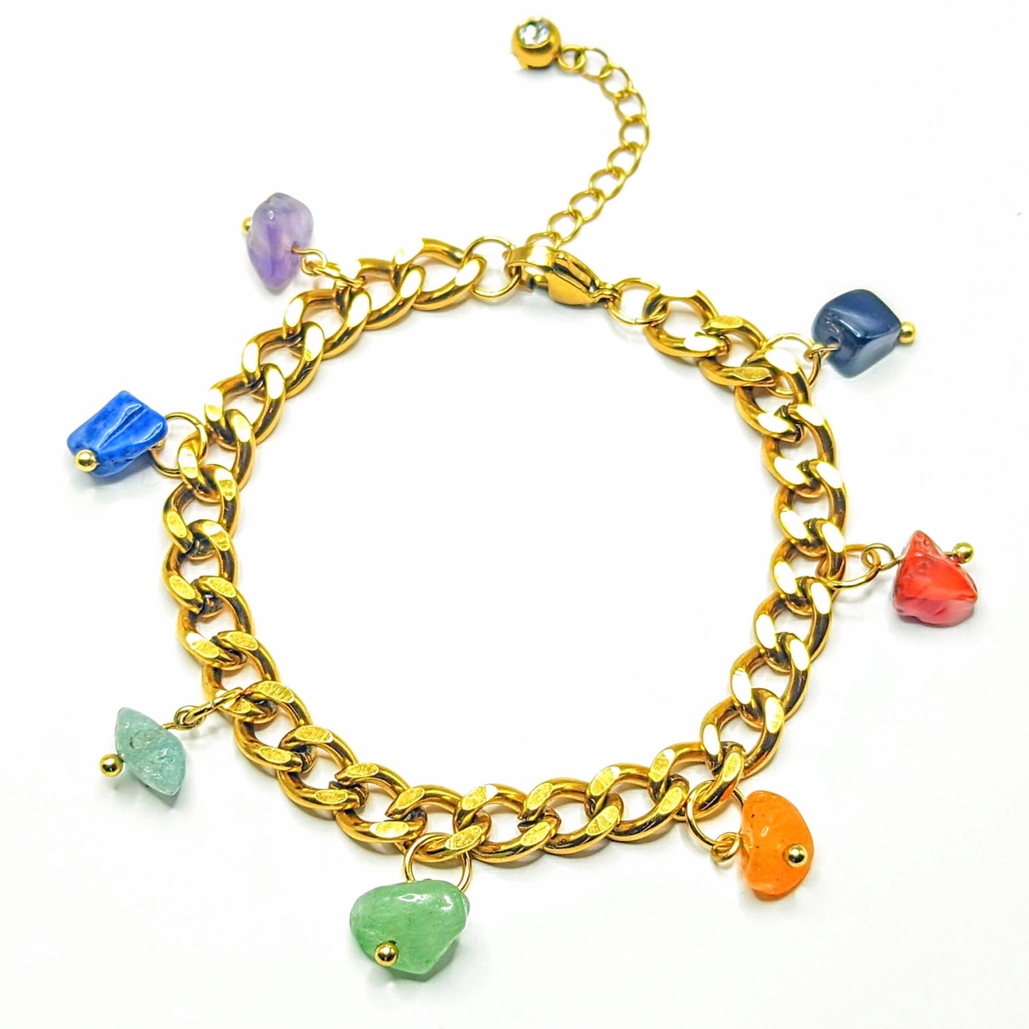 Chakra Balancing 'Heal Me' Crystal Charm Bracelet