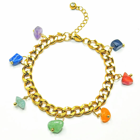 Chakra Balancing 'Heal Me' Crystal Charm Bracelet