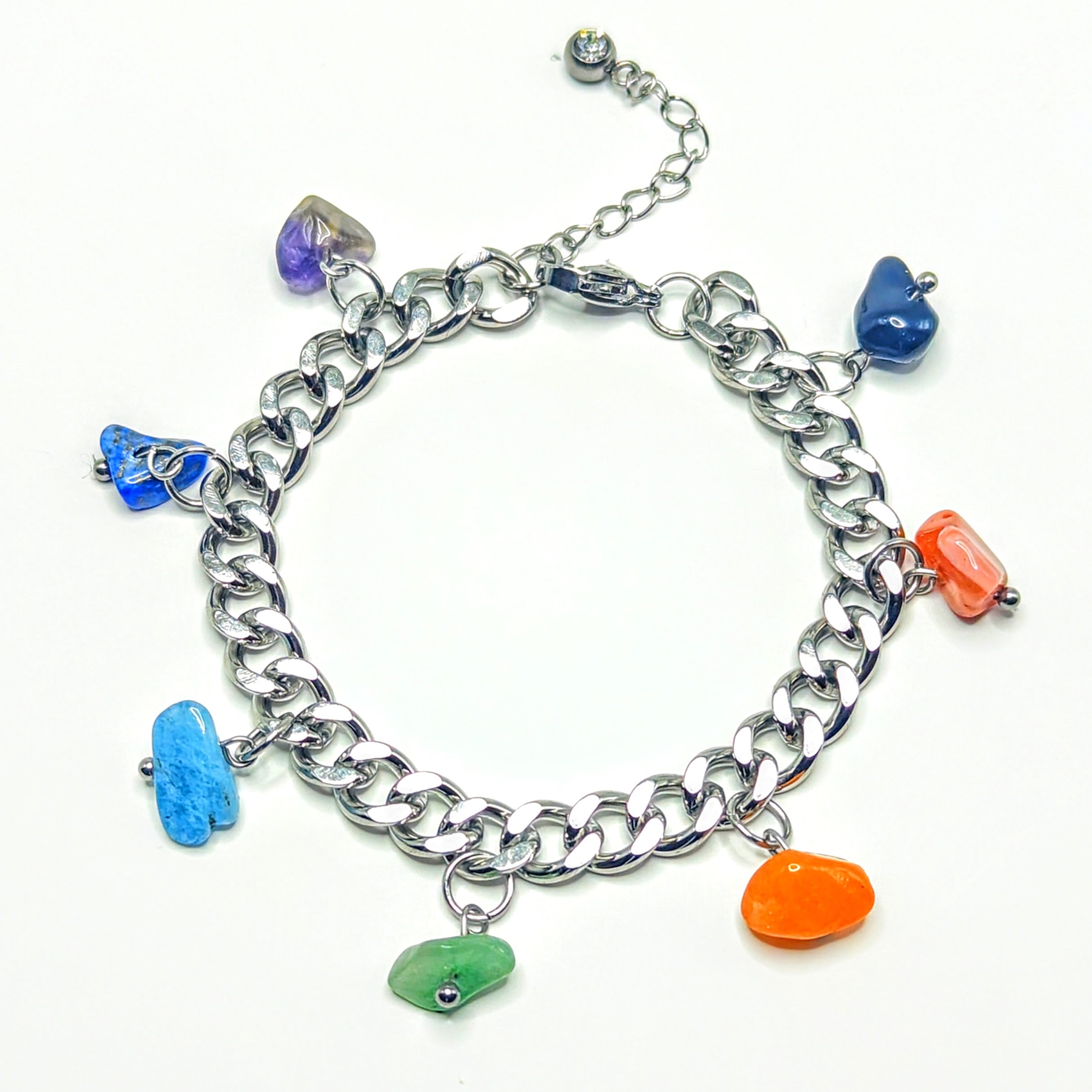 Chakra Balancing 'Heal Me' Crystal Charm Bracelet