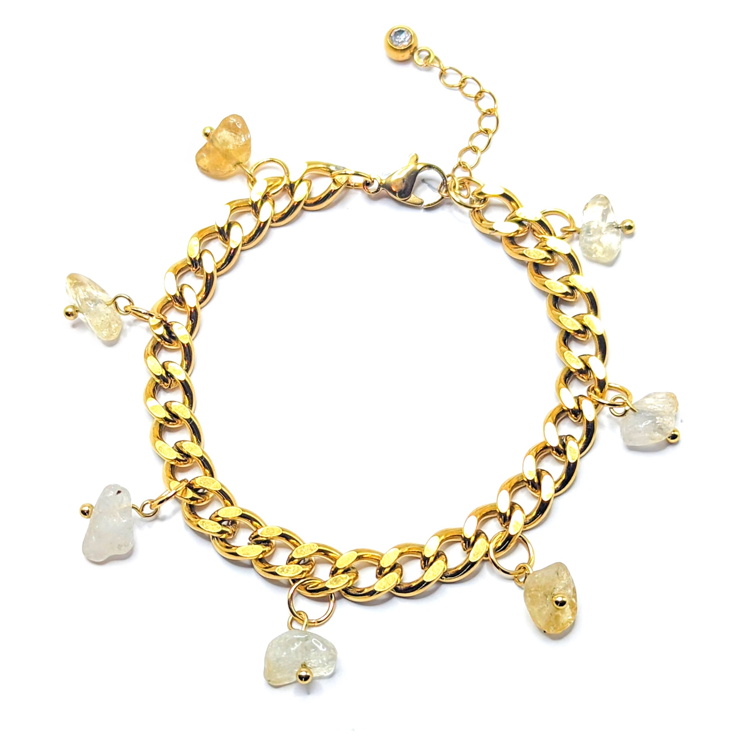 Citrine 'Heal Me' Crystal Charm Bracelet
