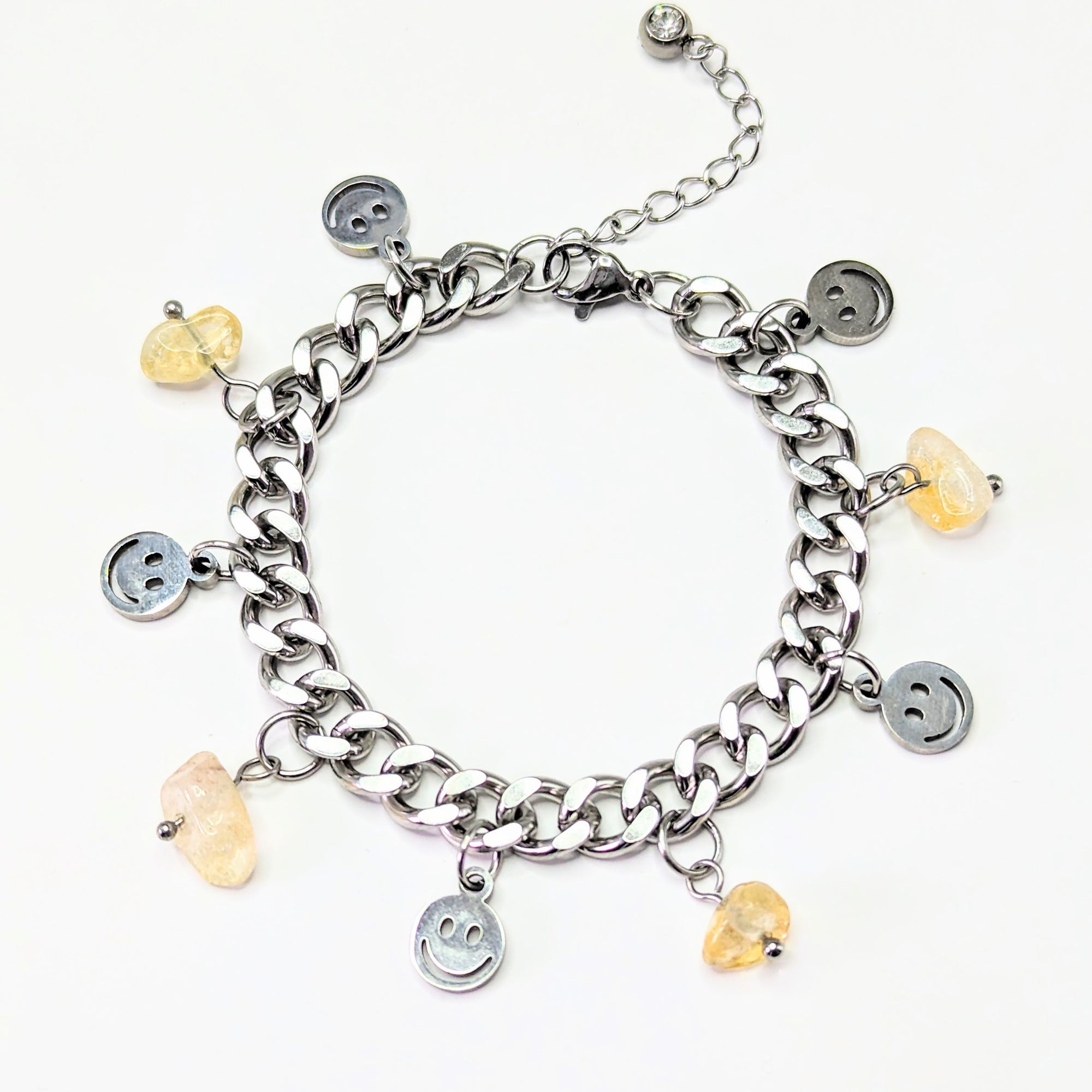 Citrine Smile 'Heal Me' Crystal Charm Bracelet