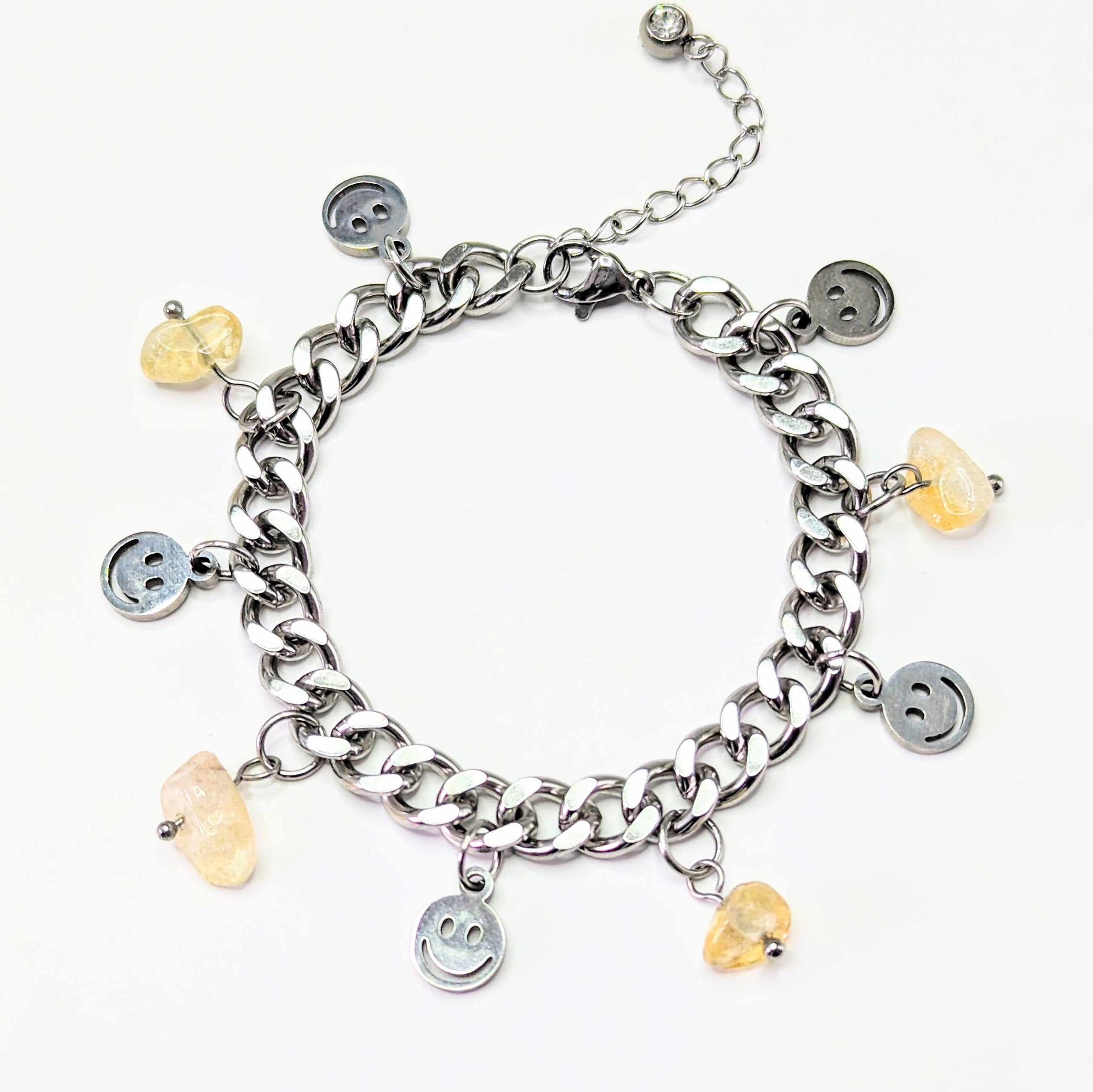 Citrine Smile 'Heal Me' Crystal Charm Bracelet