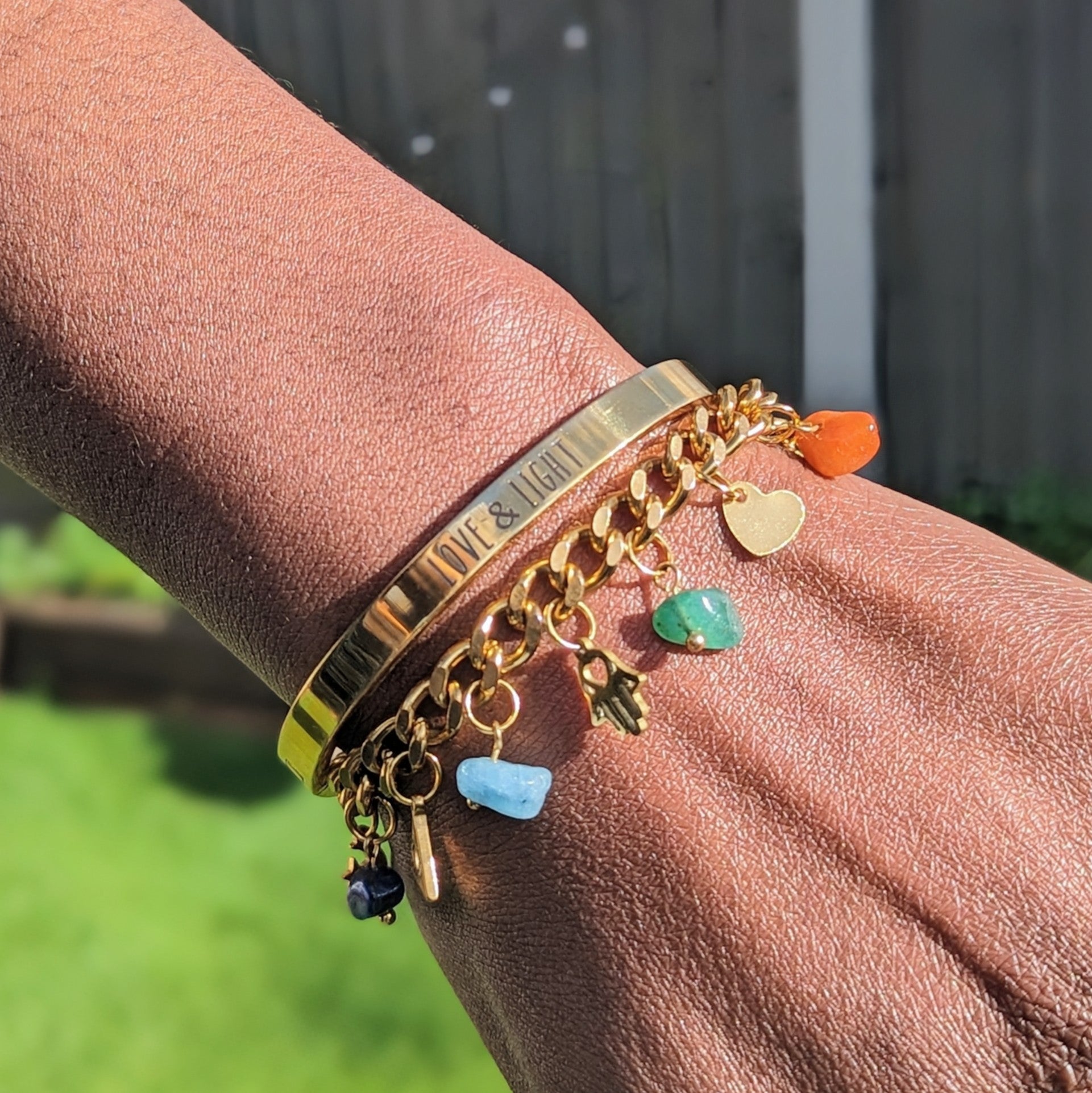 Deluxe Chakra Balancing 'Heal Me' Crystal Charm Bracelet