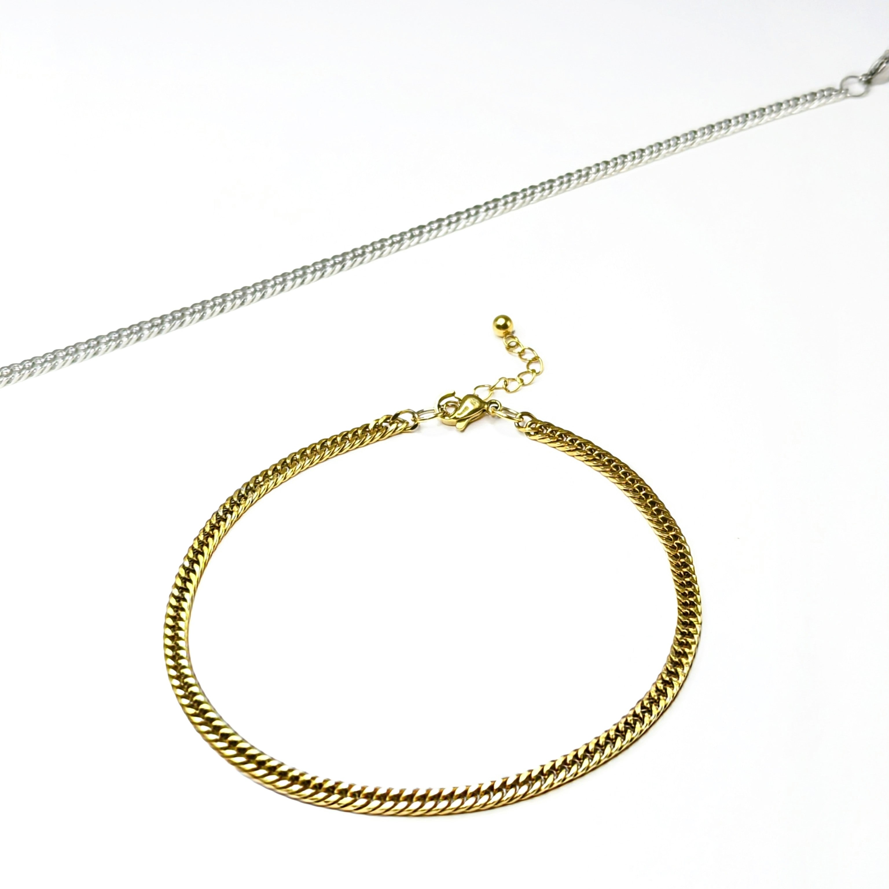 Diamond Curb Chain Waterproof Anklet