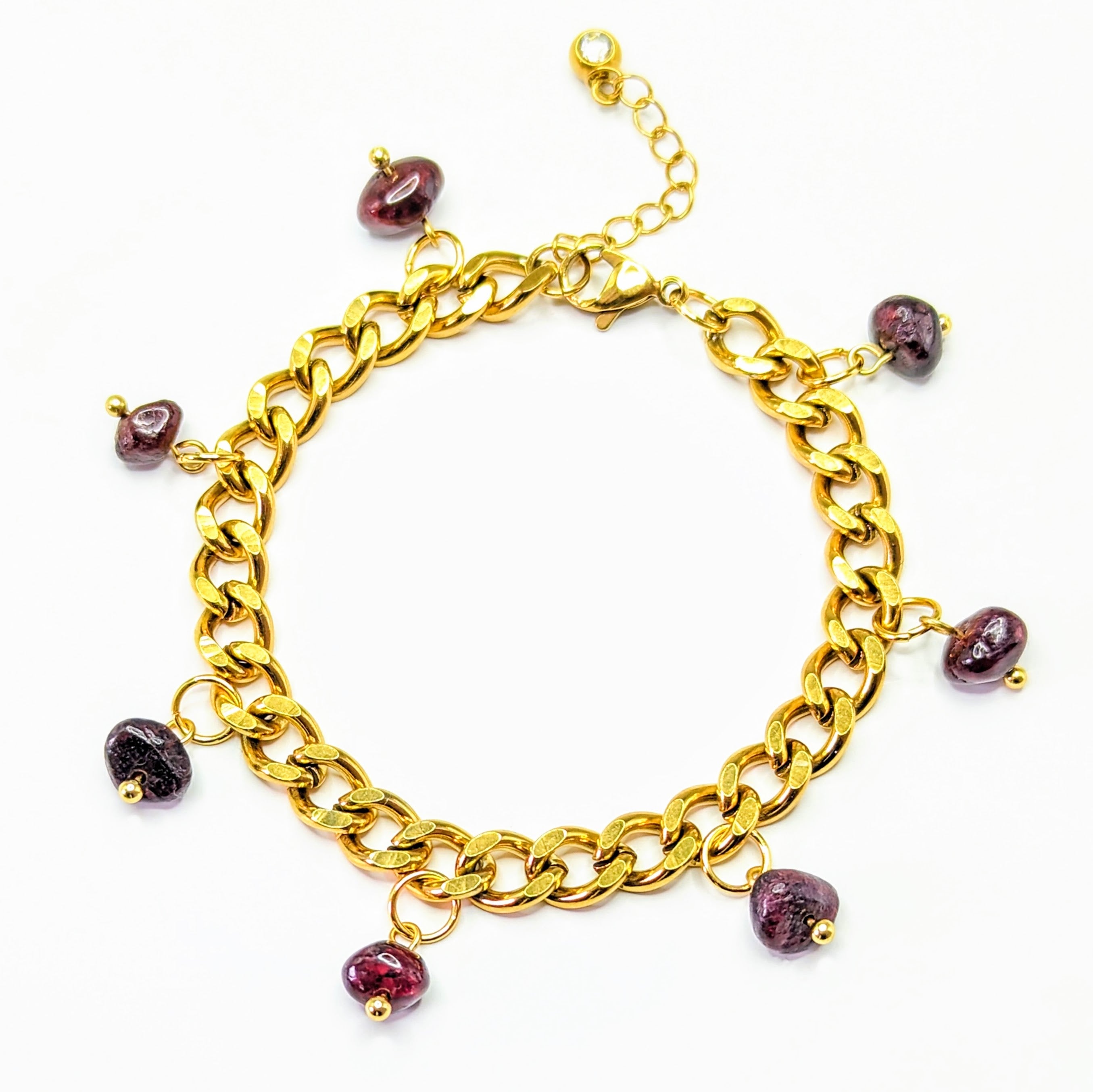 Garnet 'Heal Me' Crystal Charm Bracelet