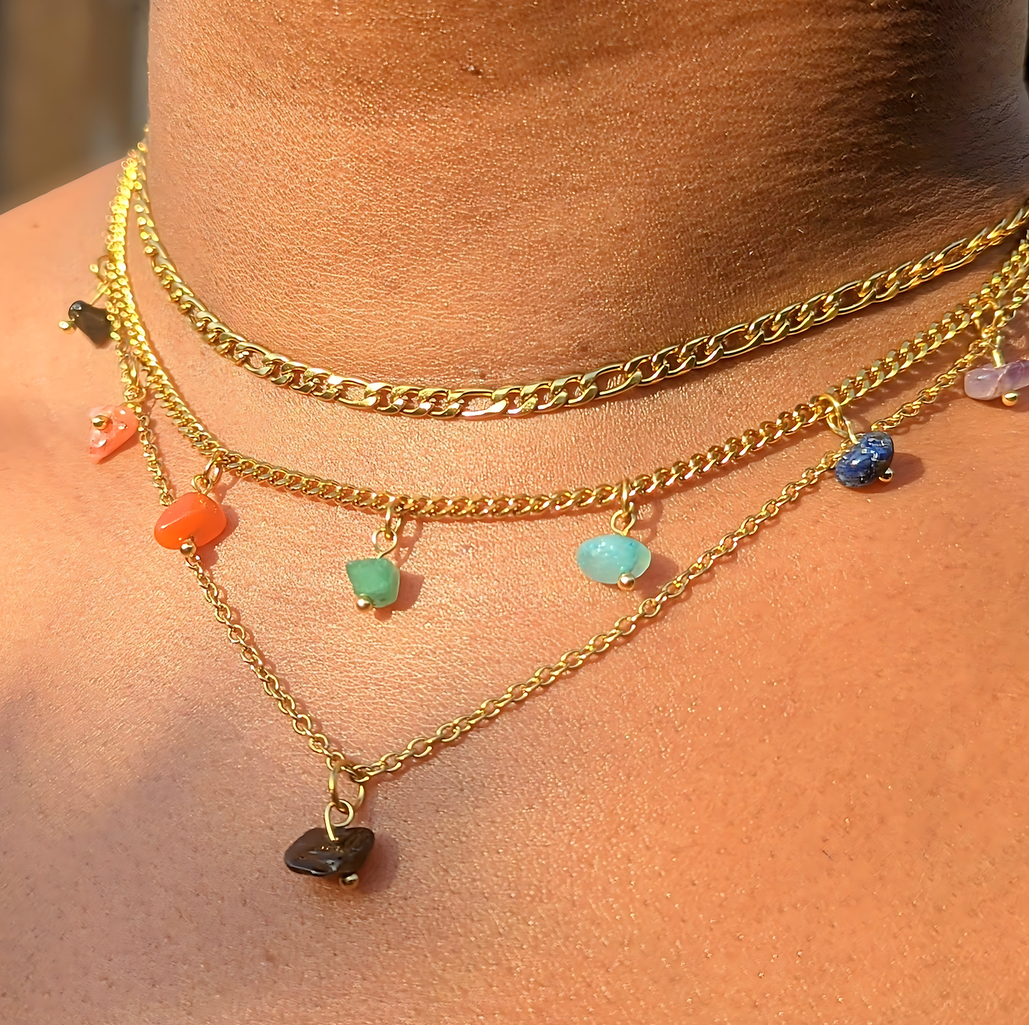 'Good Vibes Only' Chakra-Balancing Charm Necklace