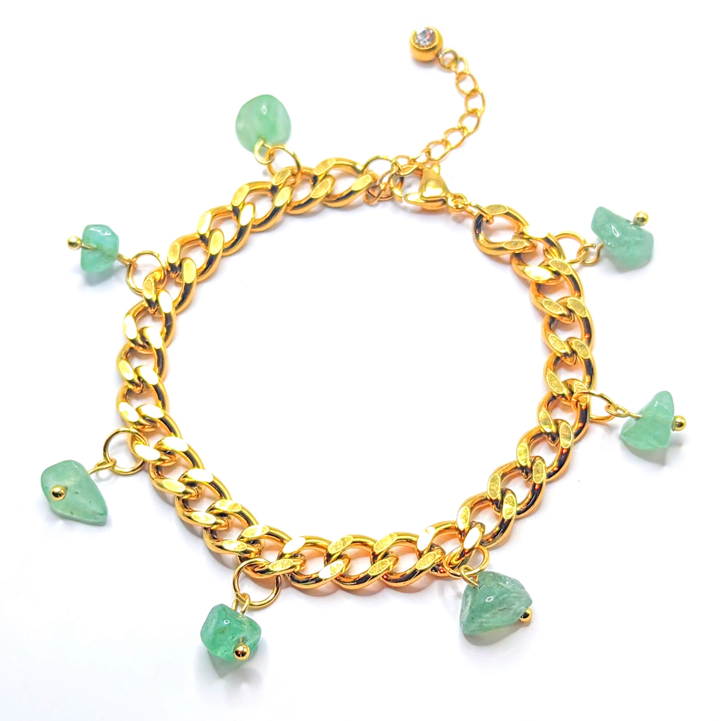 Green Aventurine 'Heal Me' Crystal Charm Bracelet