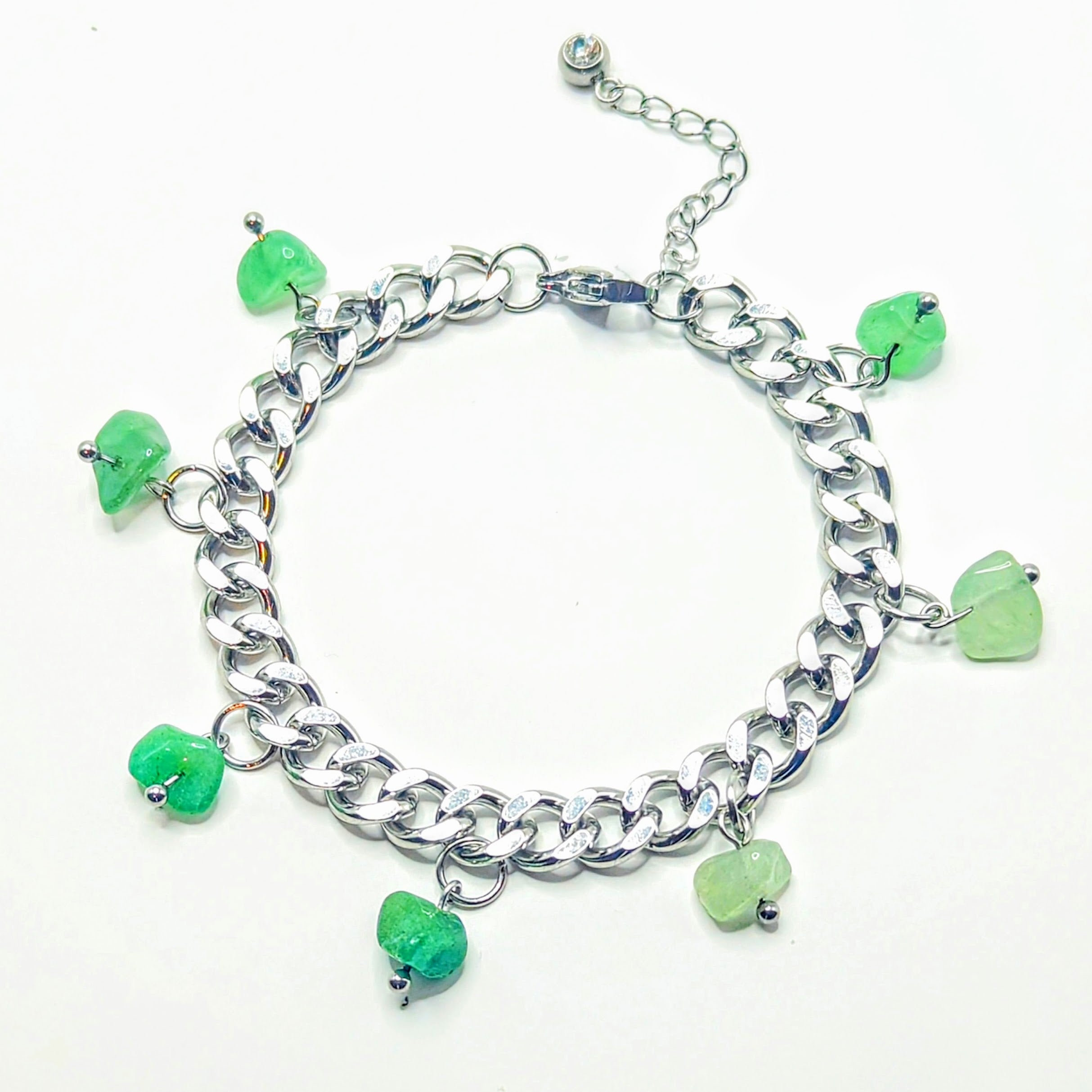 Green Aventurine 'Heal Me' Crystal Charm Bracelet