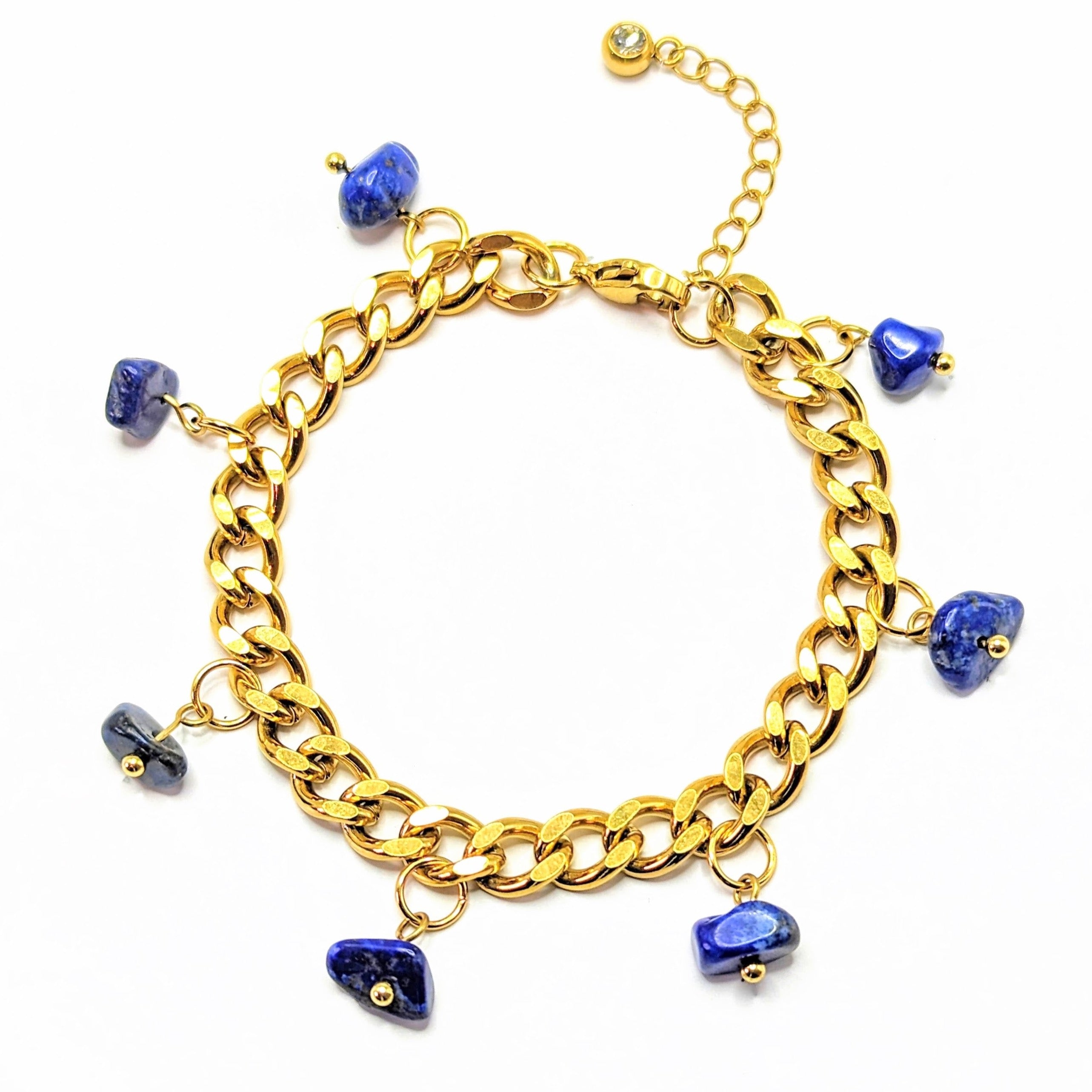 Lapis Lazuli 'Heal Me' Crystal Charm Bracelet