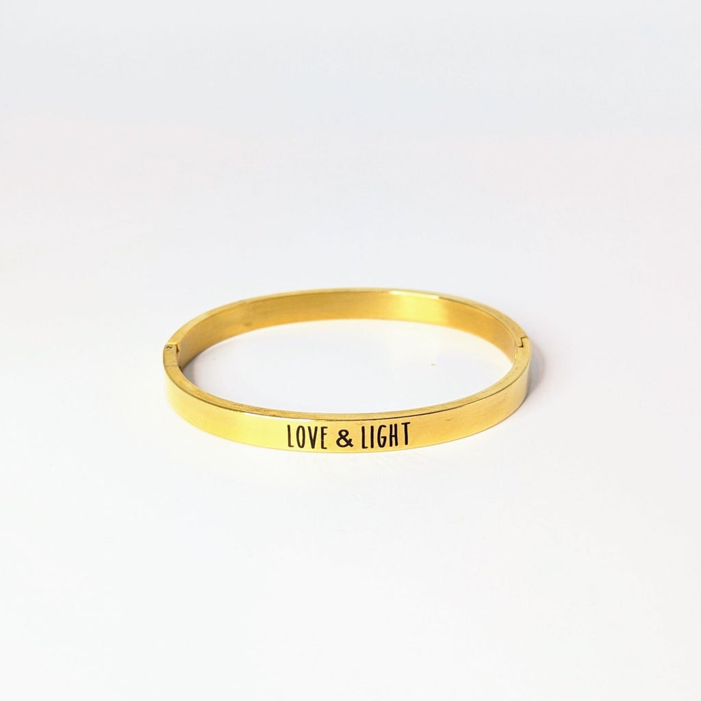 Engraved Love & Light Bangle