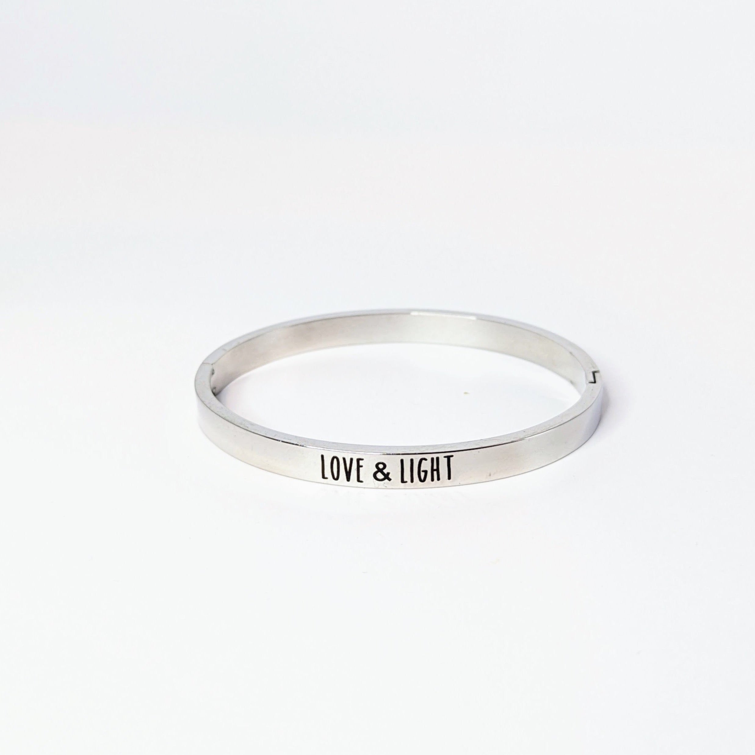 Engraved Love & Light Bangle