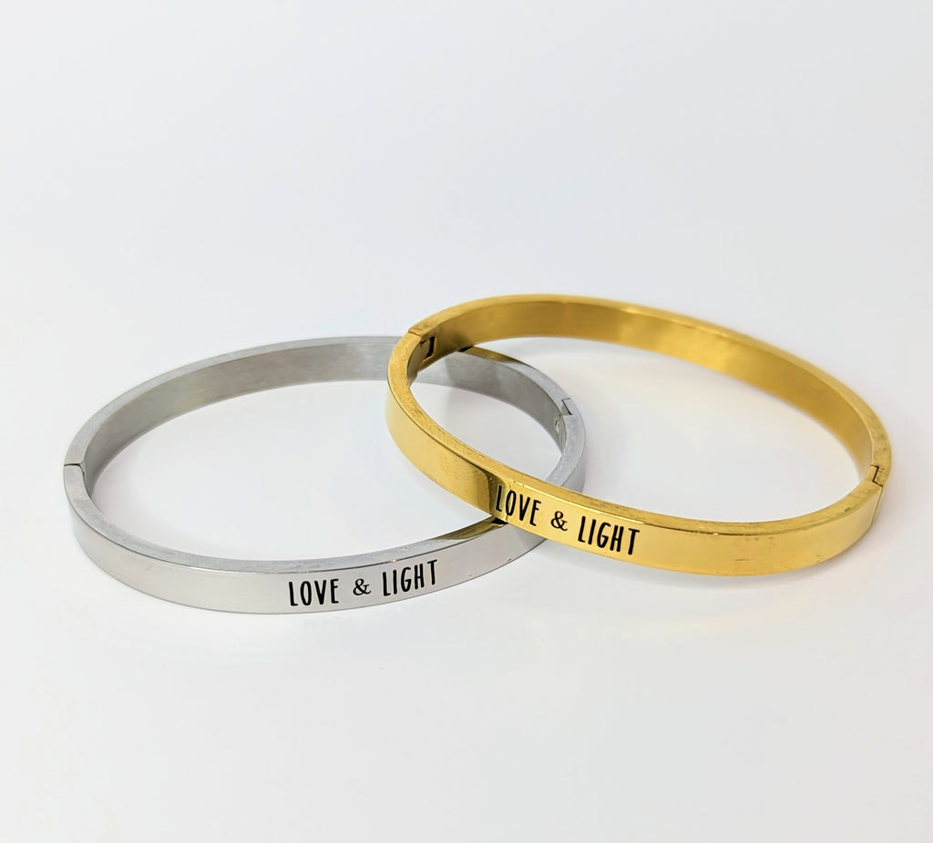 Engraved Love & Light Bangle