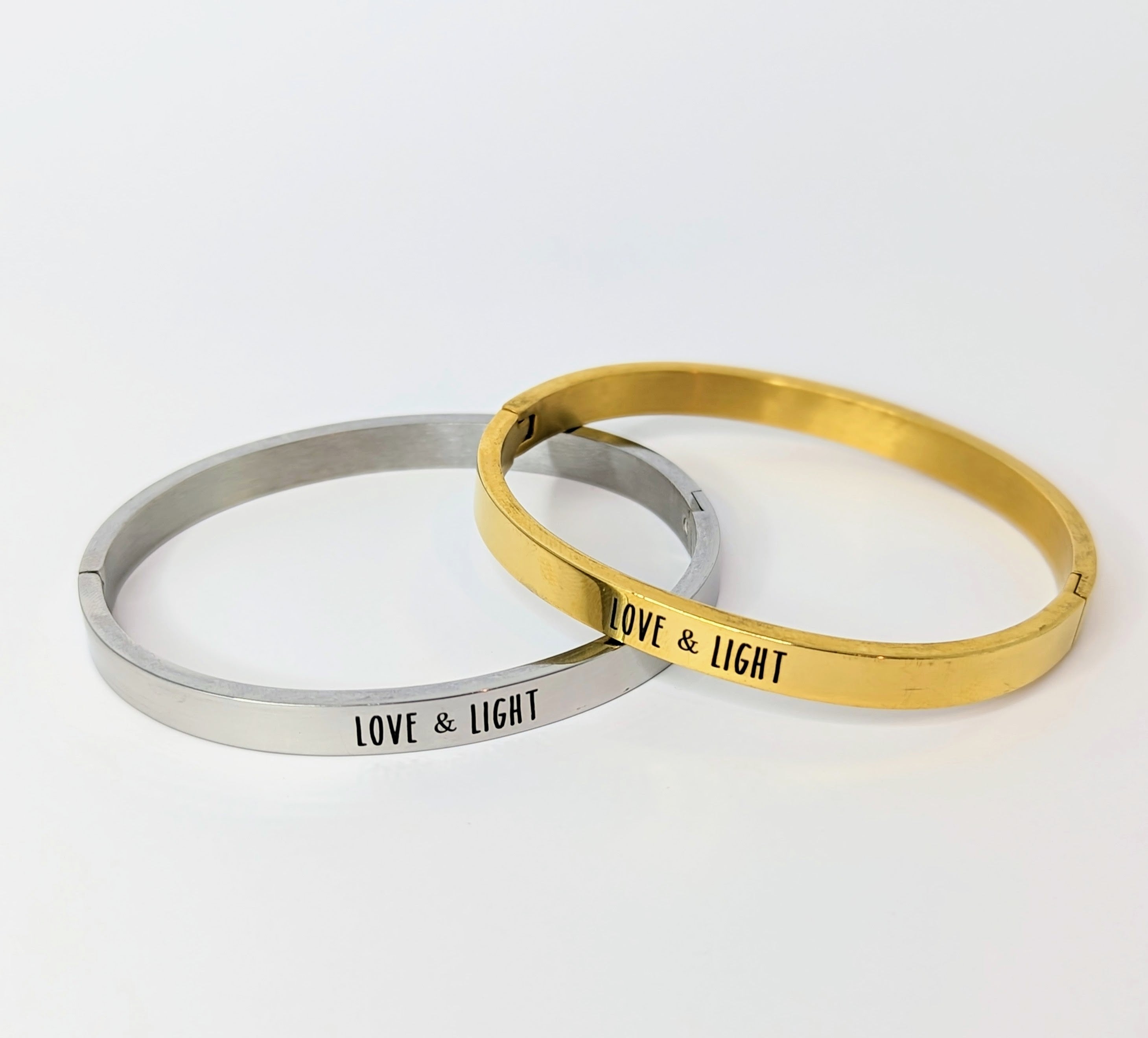 Engraved Love & Light Bangle