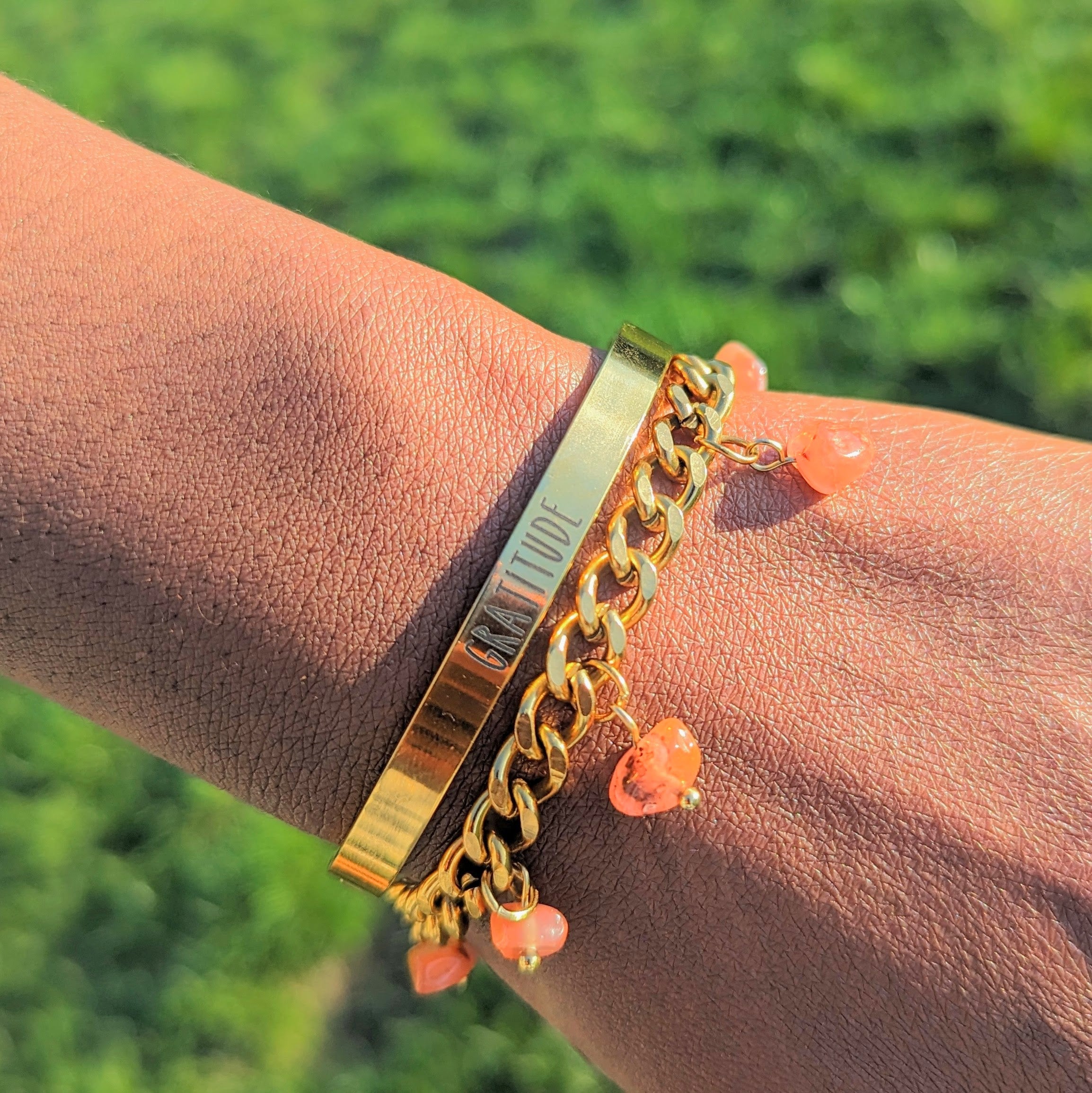 Carnelian 'Heal Me' Crystal Charm Bracelet