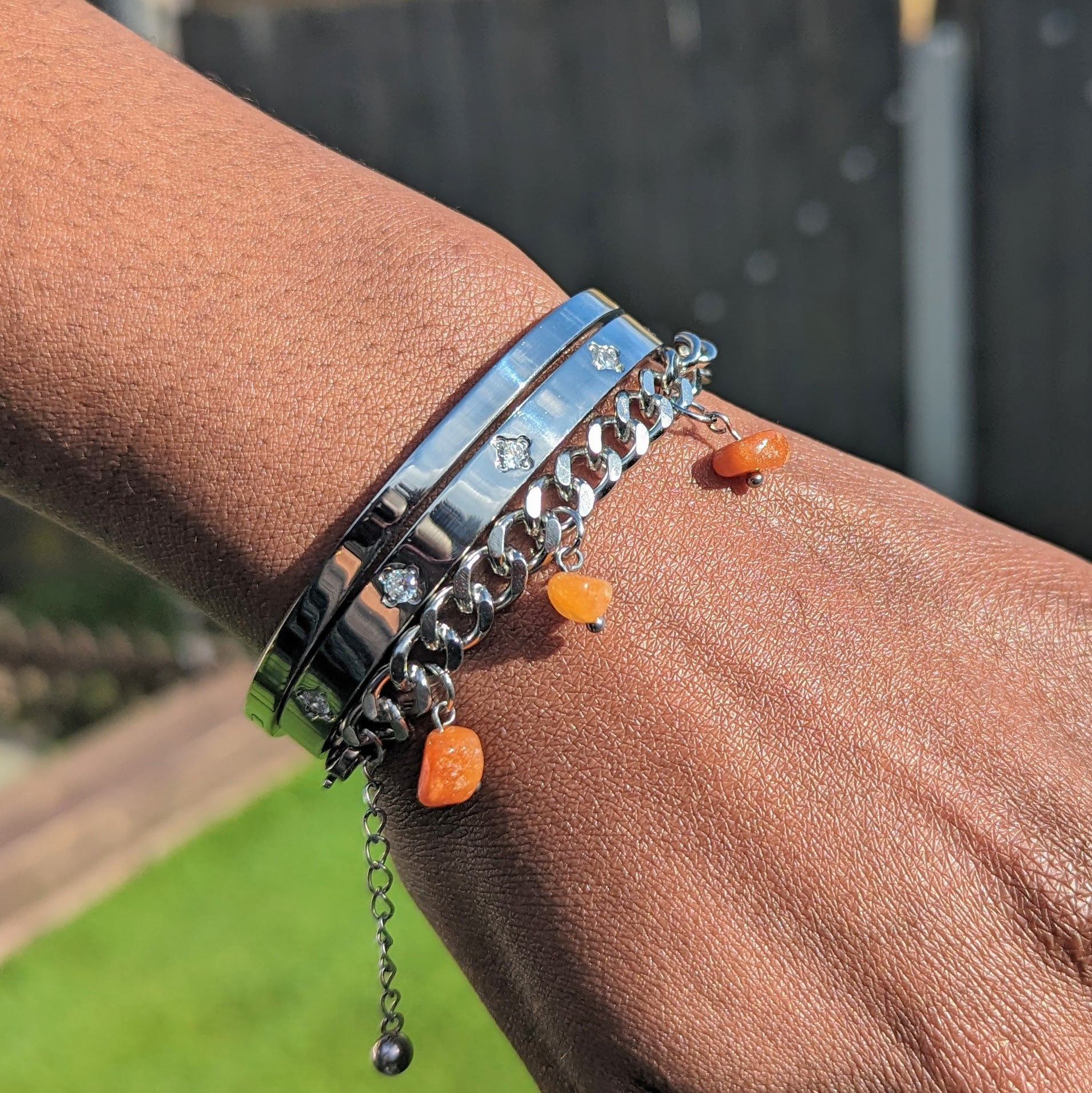 Orange Aventurine 'Heal Me' Crystal Charm Bracelet