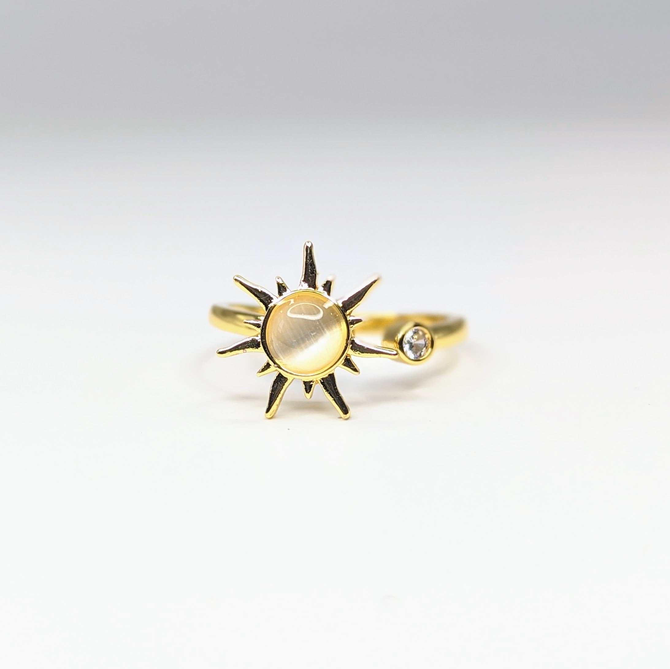 Adjustable Spinning Opal Sun Ring