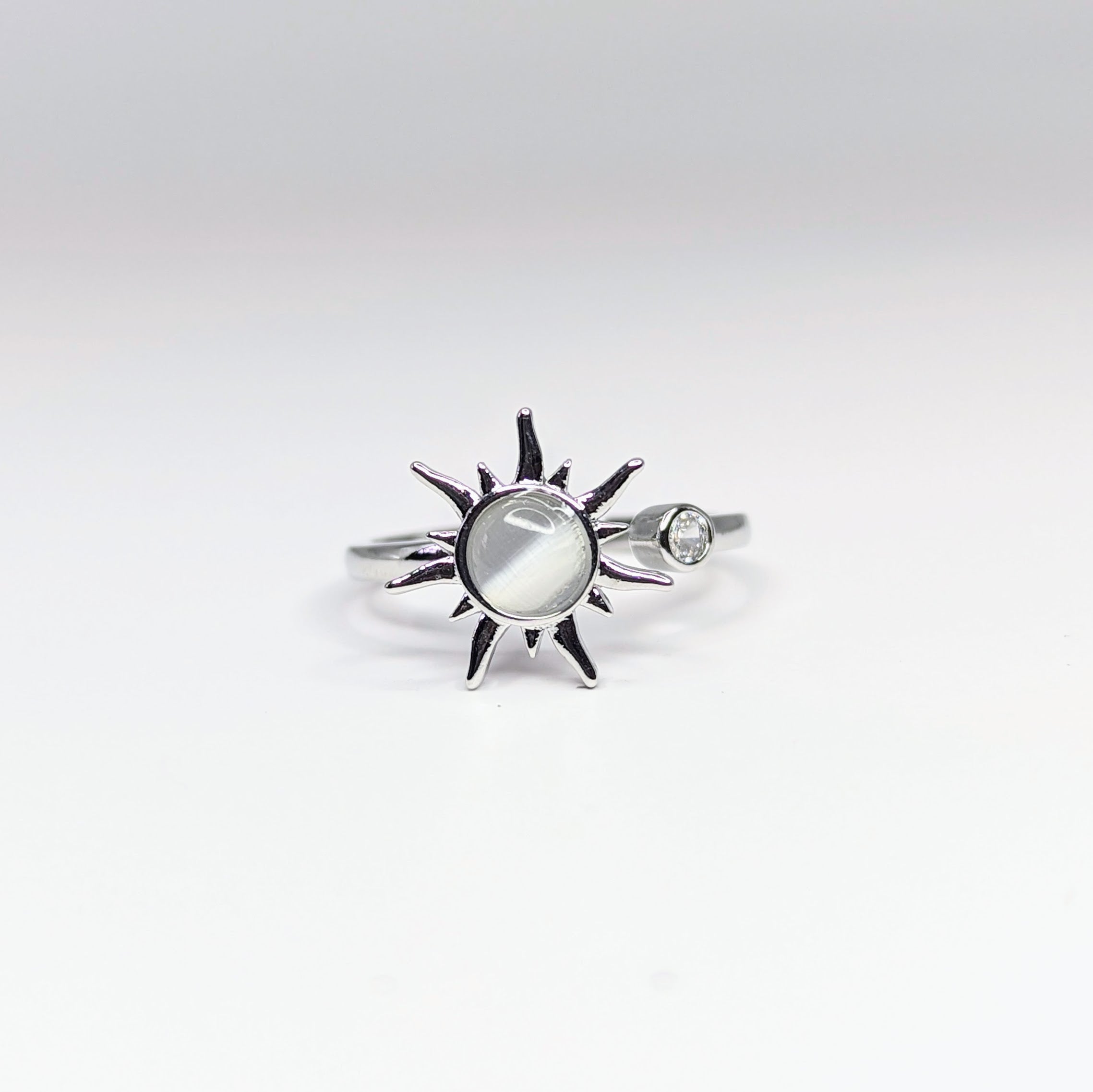 Adjustable Spinning Opal Sun Ring