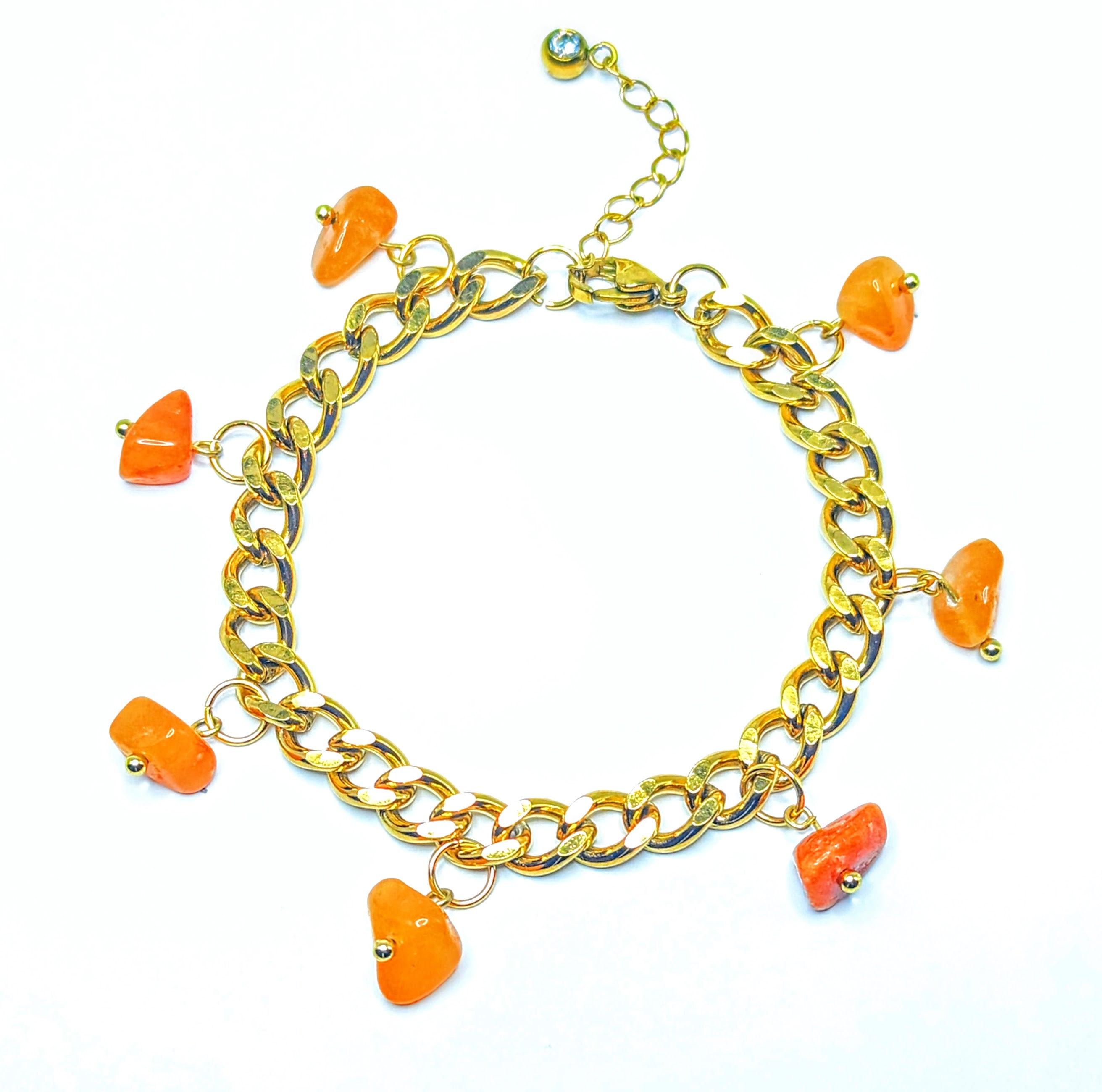 Orange Aventurine 'Heal Me' Crystal Charm Bracelet