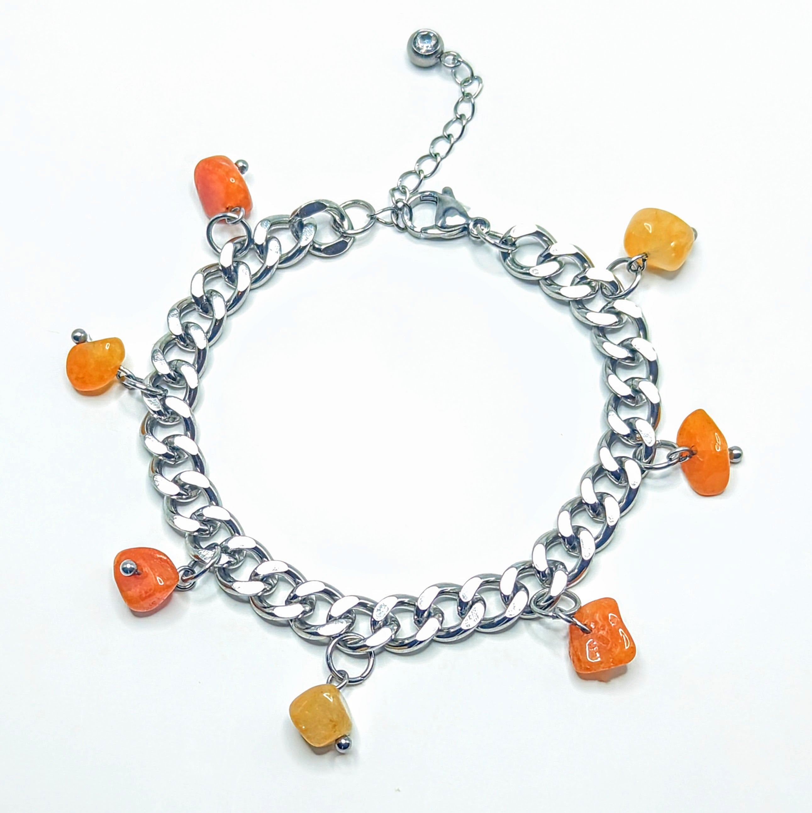 Orange Aventurine 'Heal Me' Crystal Charm Bracelet