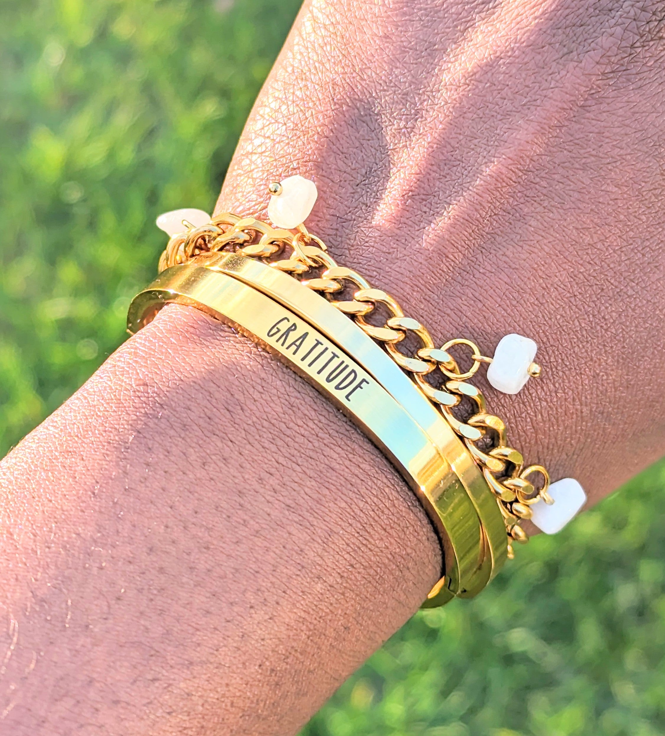 Moonstone 'Heal Me' Crystal Charm Bracelet