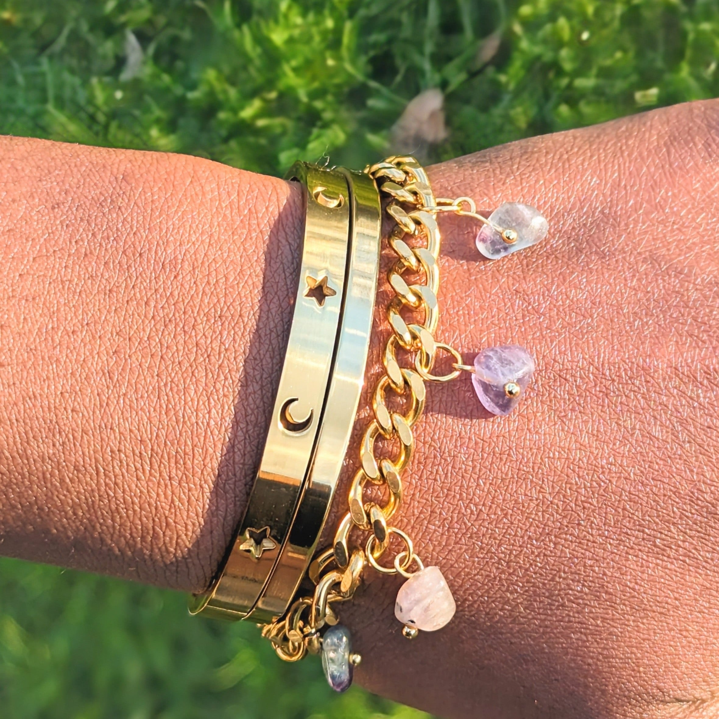 Fluorite 'Heal Me' Crystal Charm Bracelet