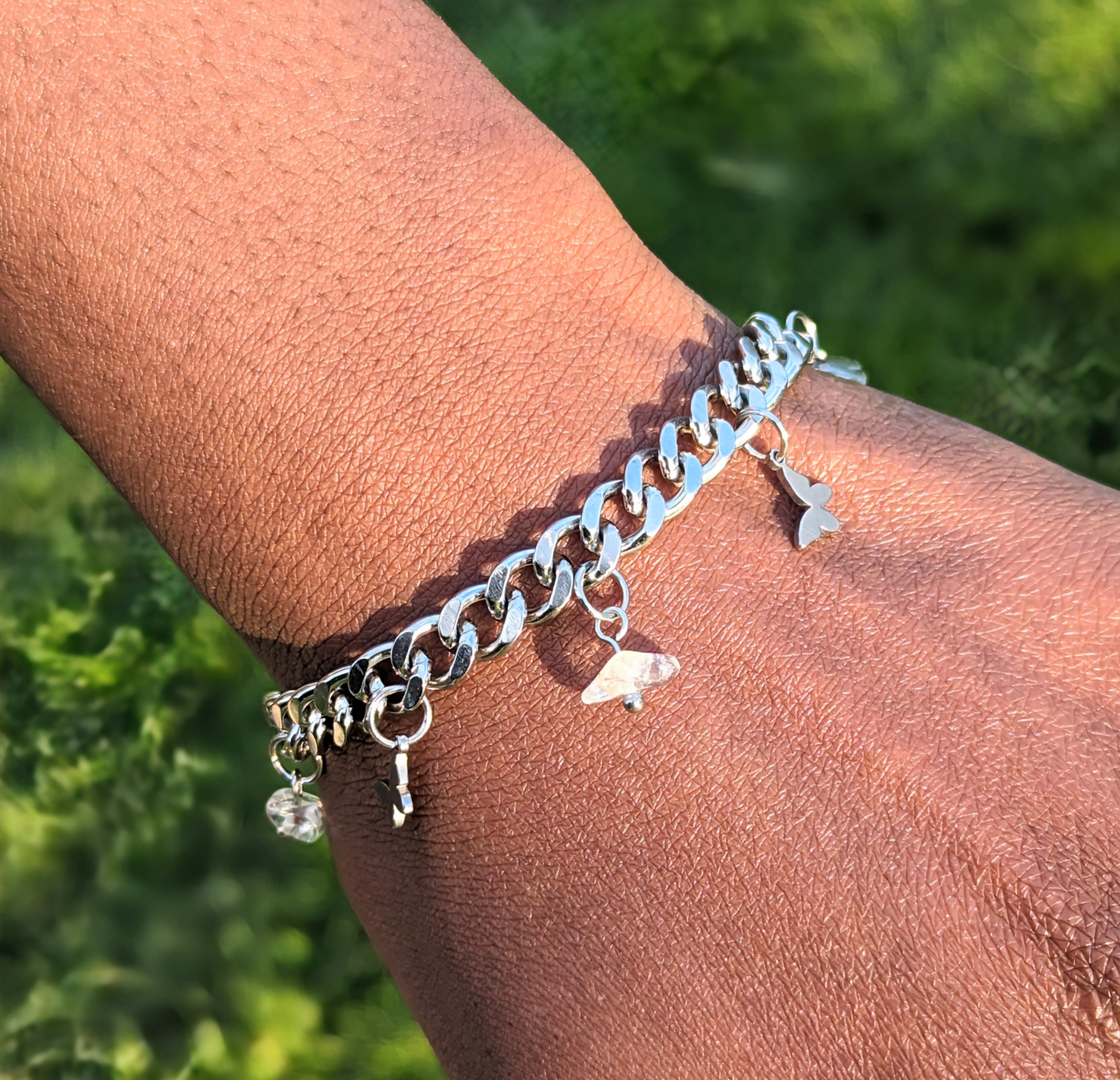 Butterfly Quartz 'Heal Me' Crystal Charm Bracelet