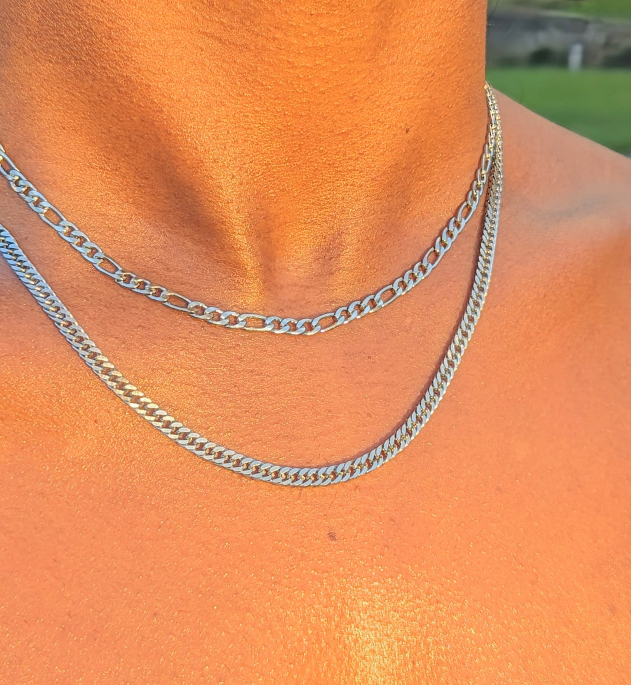 Diamond Curb Chain Waterproof Necklace