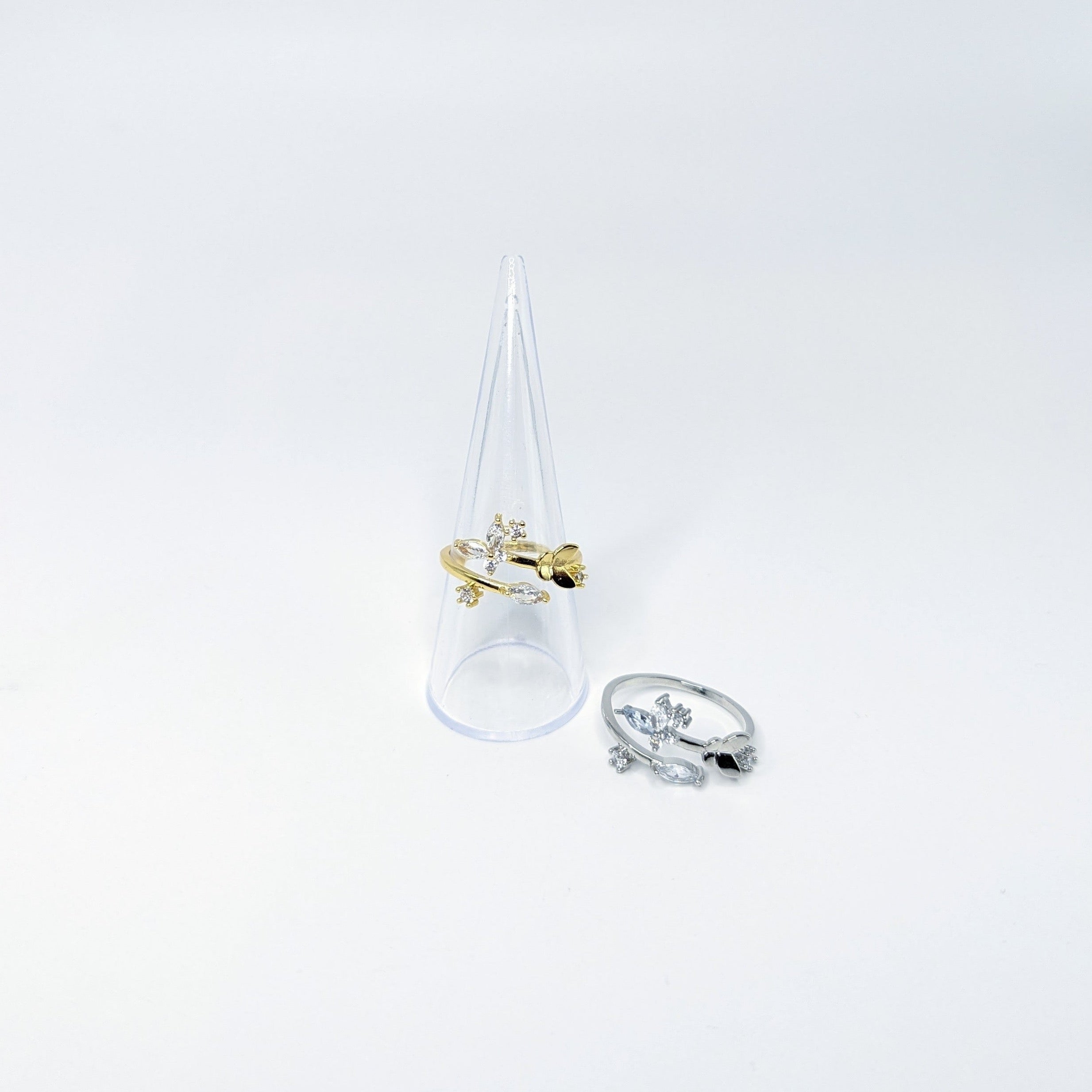 Adjustable Butterfly Crystal Ring