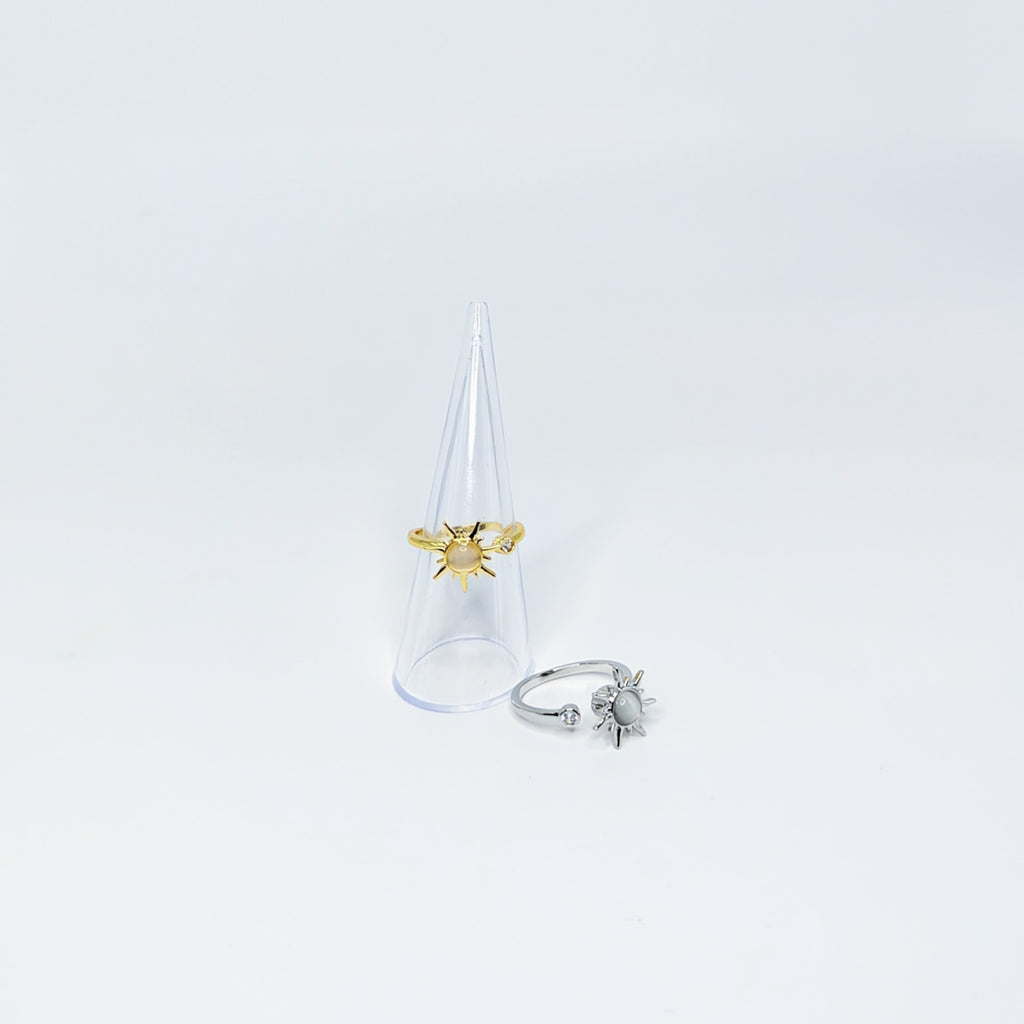 Adjustable Spinning Opal Sun Ring