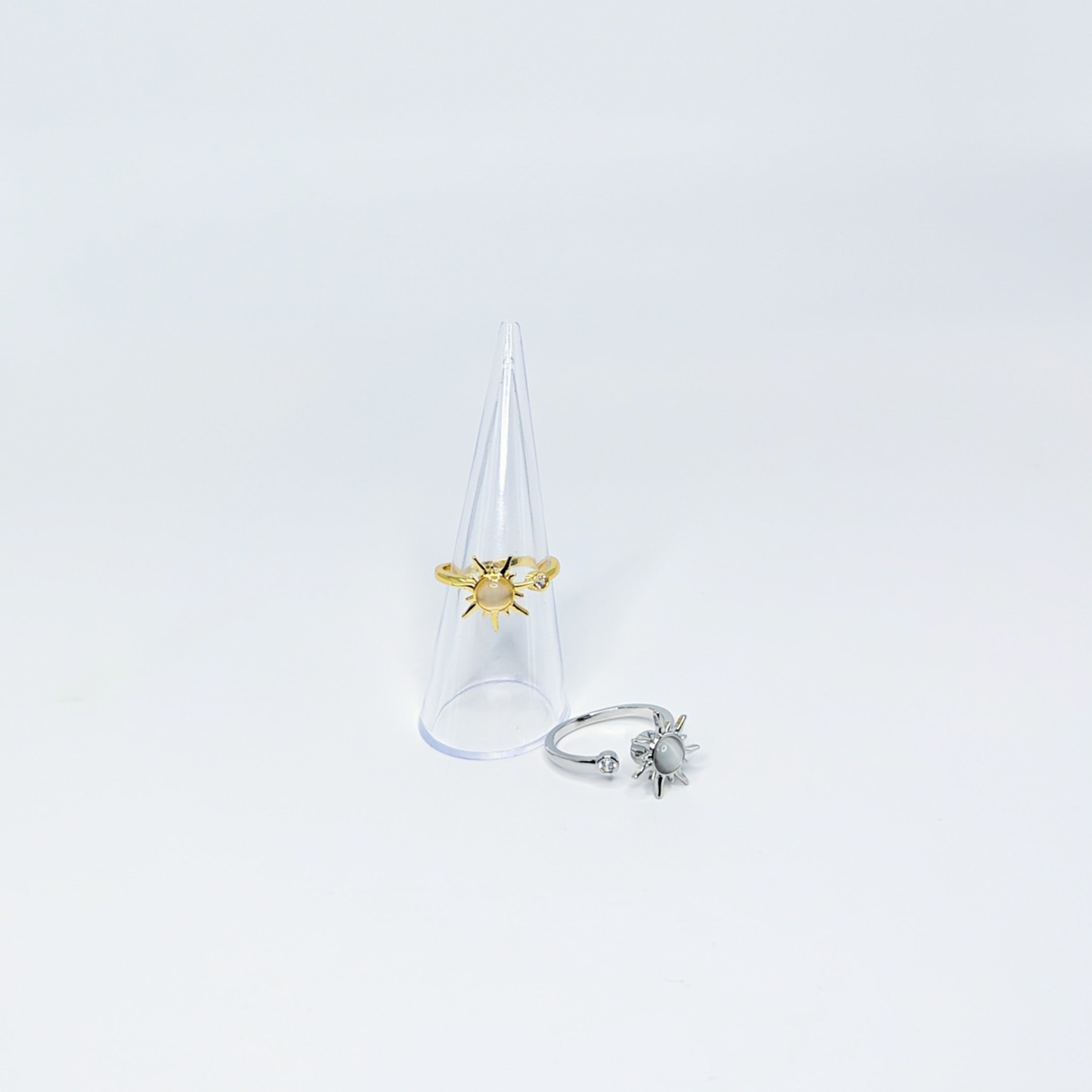 Adjustable Spinning Opal Sun Ring