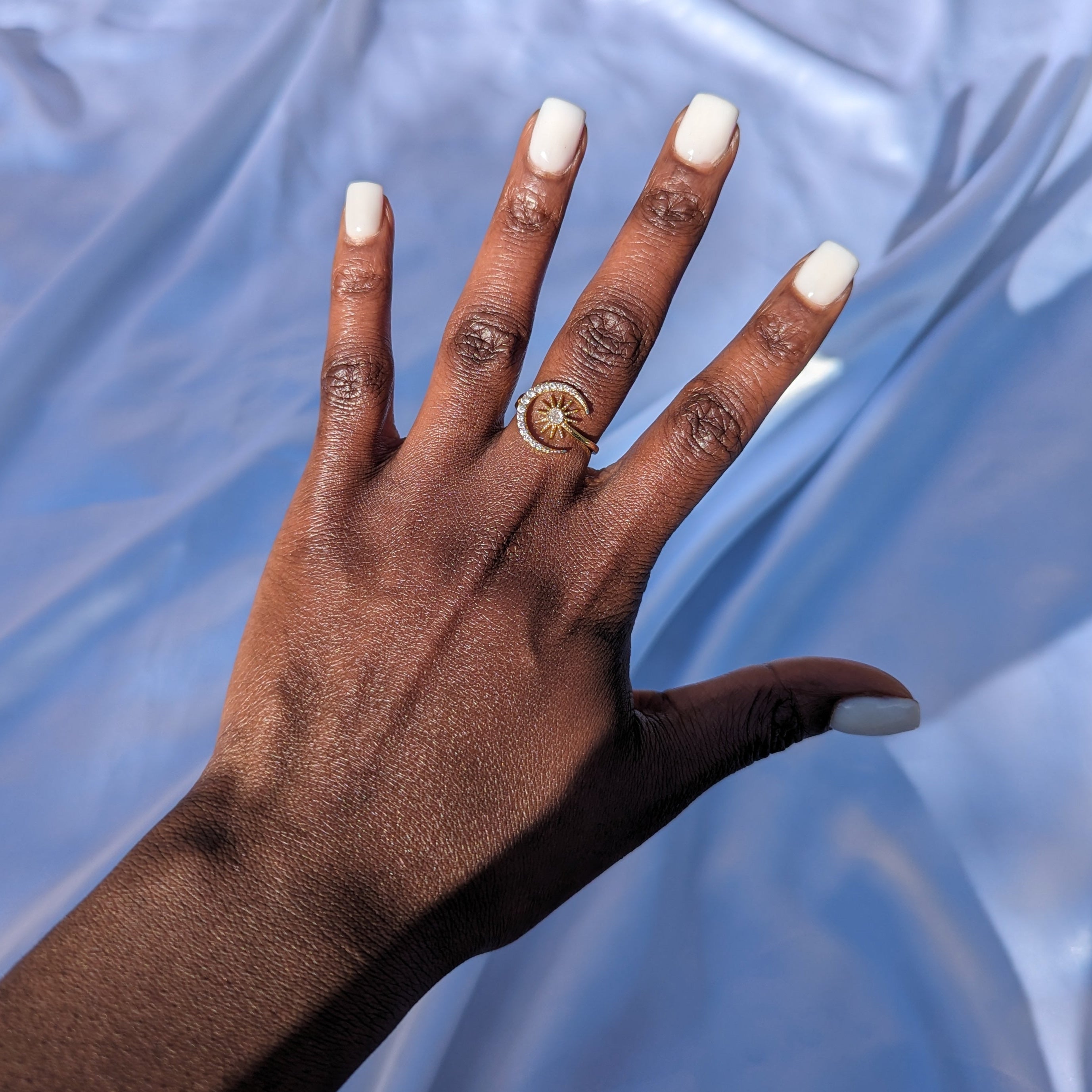 Adjustable Star Moon Ring