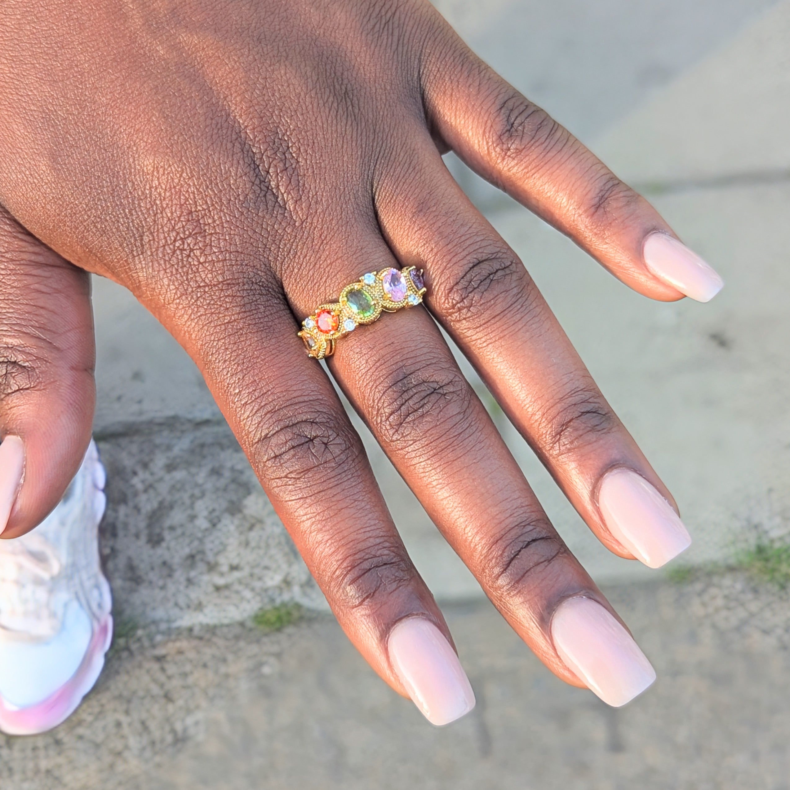 PREMIUM Adjustable 'Rainbow Blast' Ring