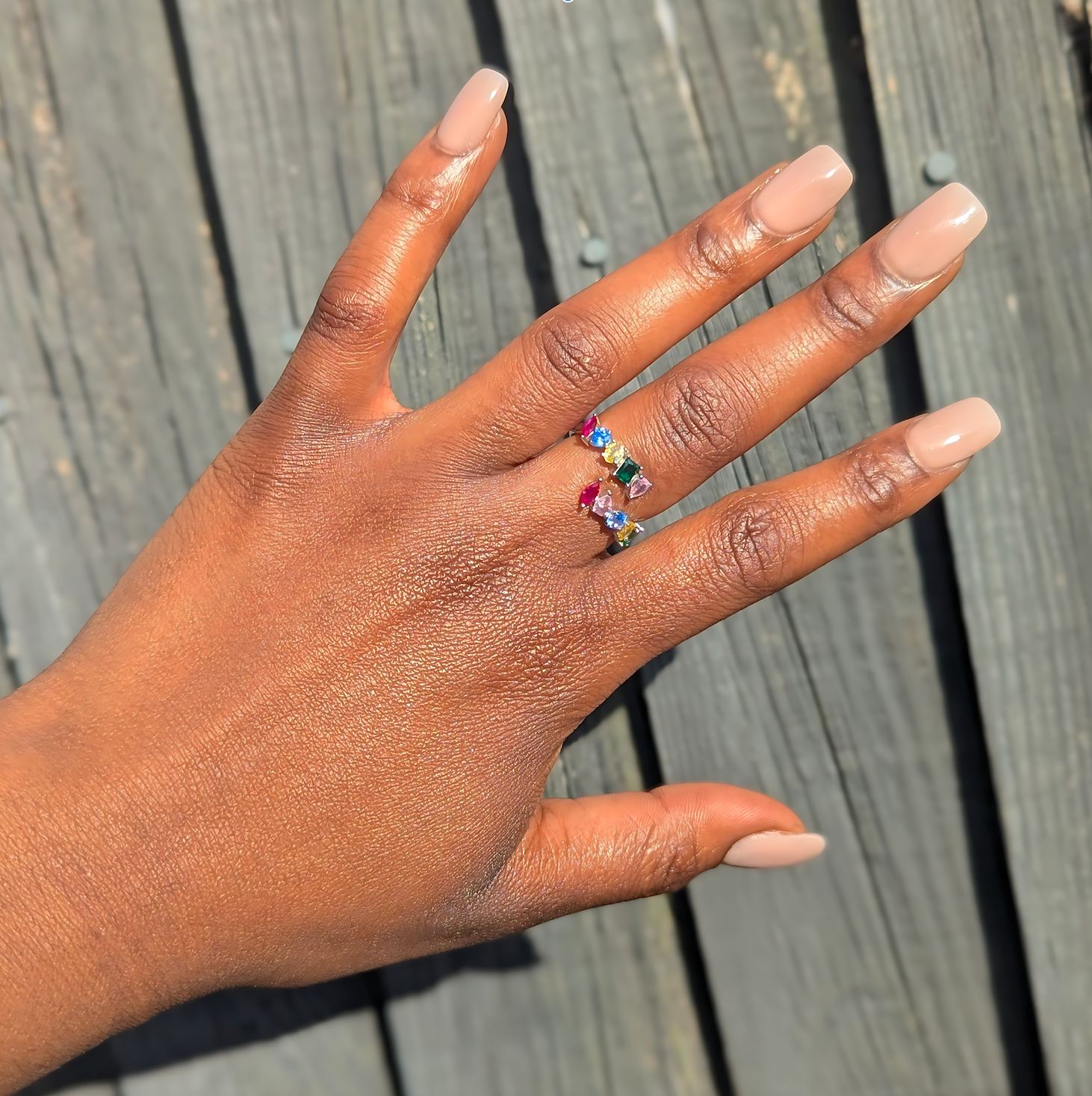 PREMIUM Adjustable 'Rainbow Array' Ring