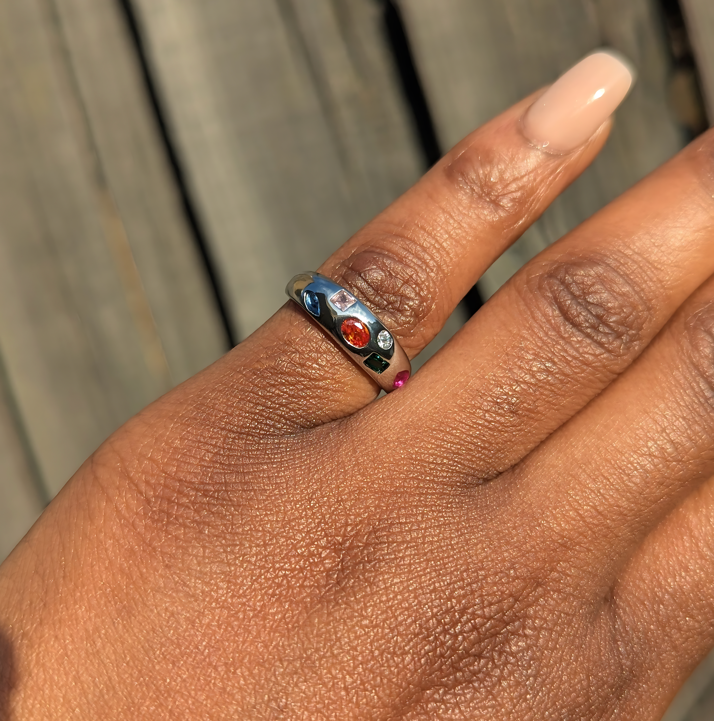 PREMIUM Adjustable 'Rainbow Cuts' Ring