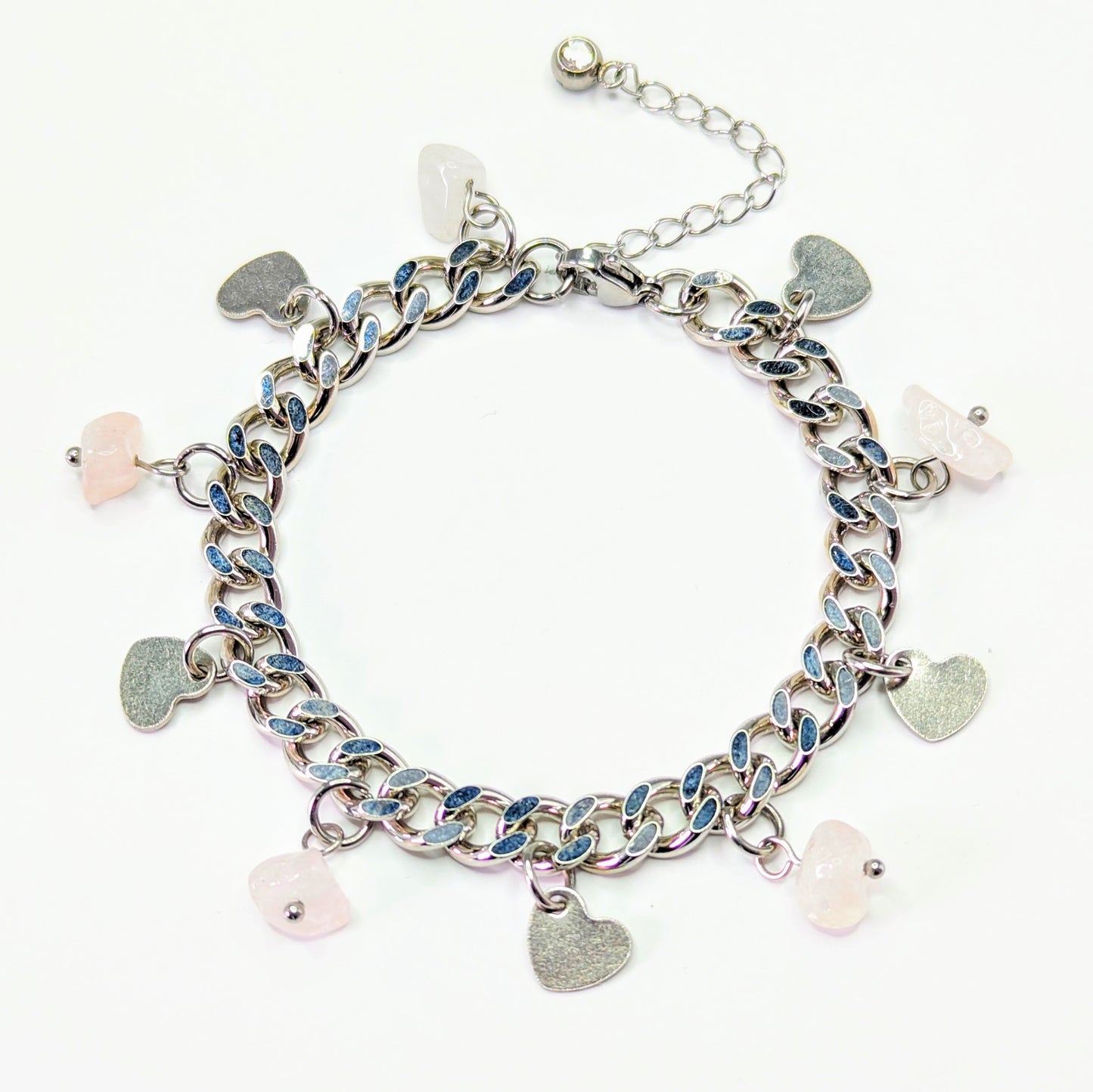 Rose Heart 'Heal Me' Crystal Charm Bracelet