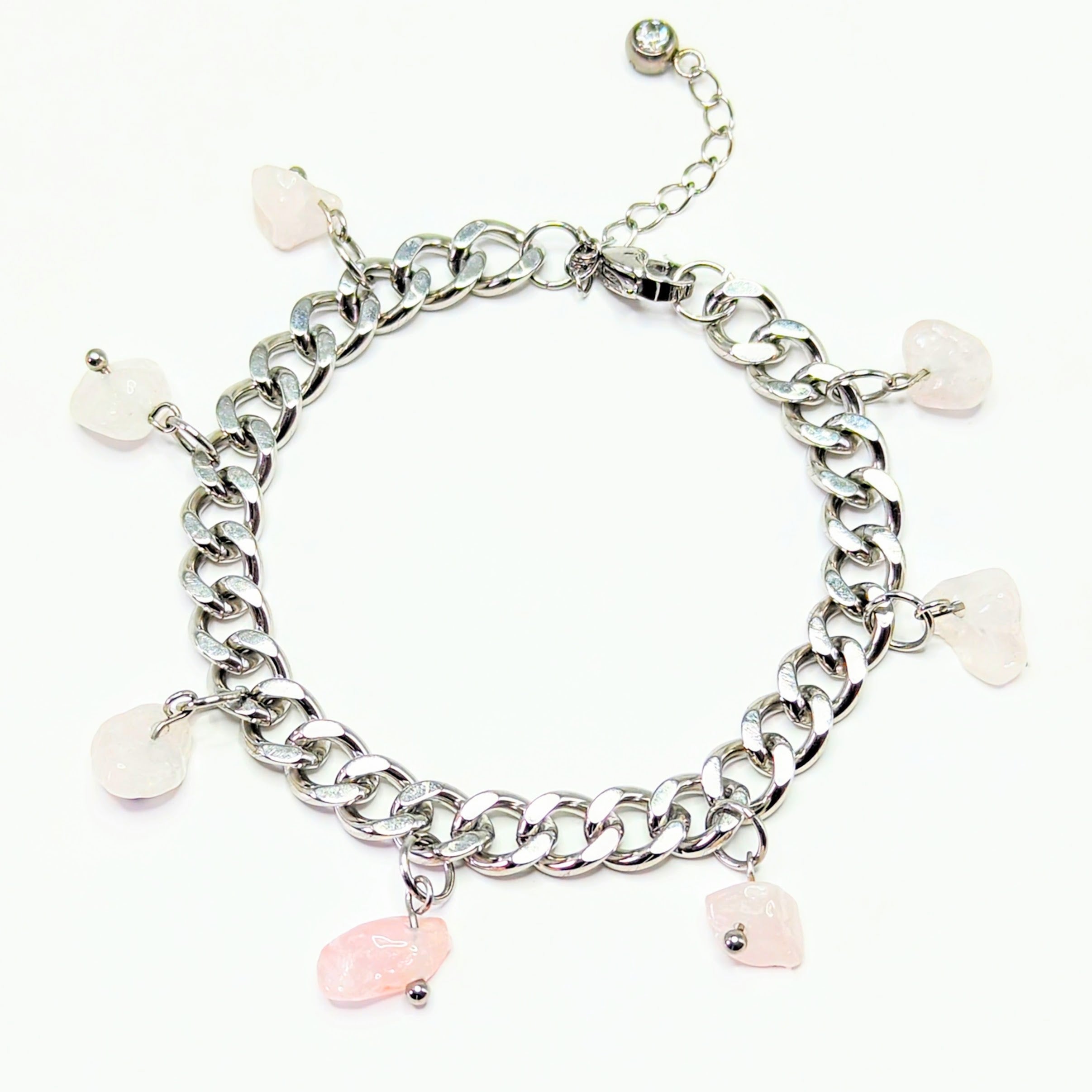 Rose Quartz 'Heal Me' Crystal Charm Bracelet