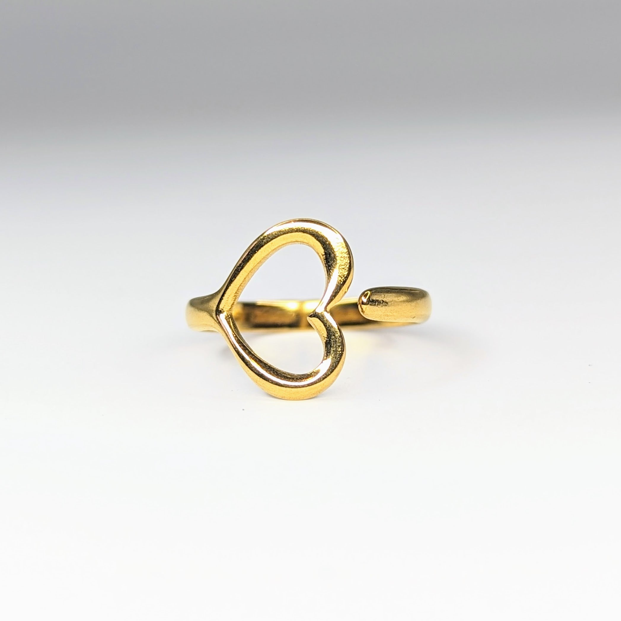 Adjustable Simple Heart Ring