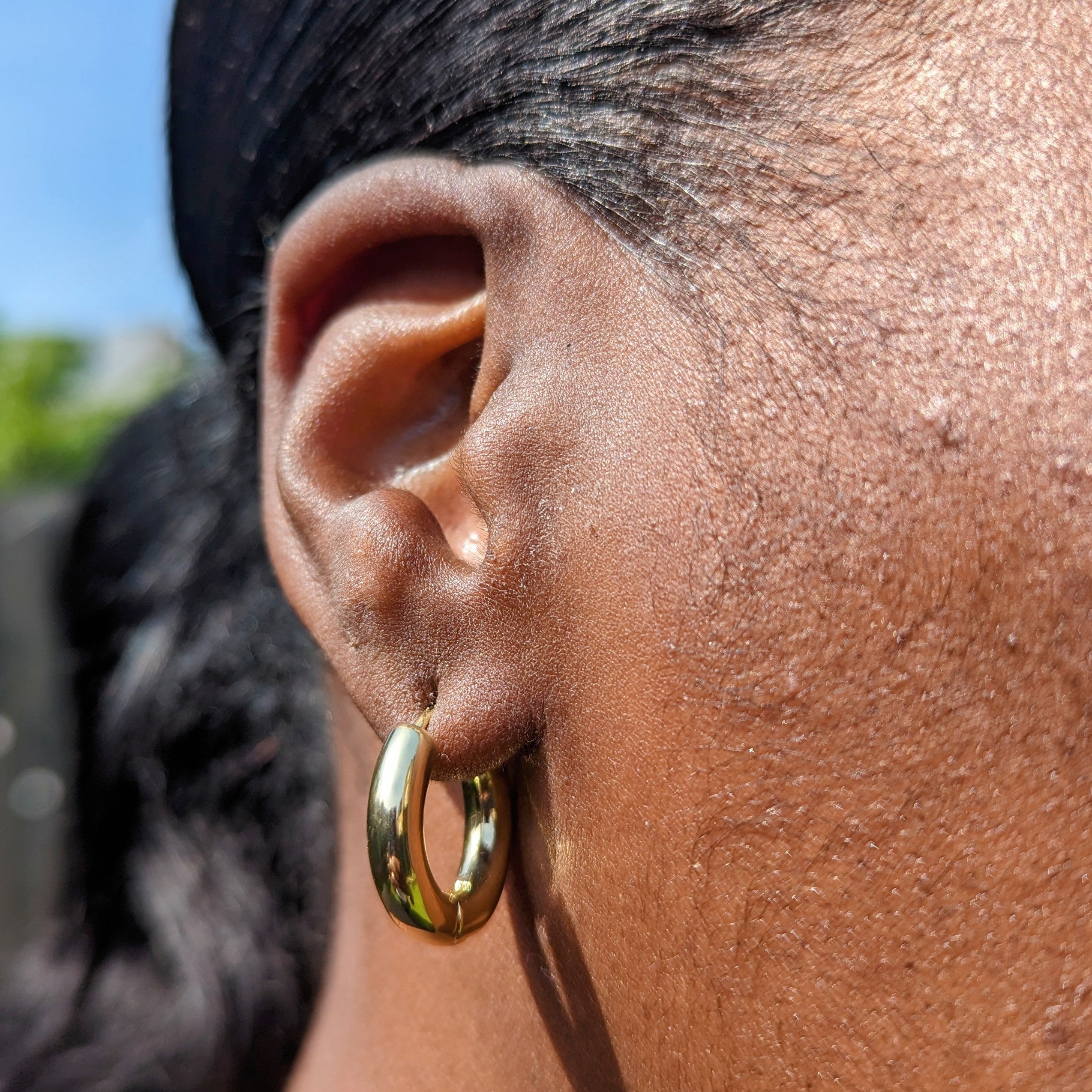Two-Tone Detachable Heart Hoop Earrings