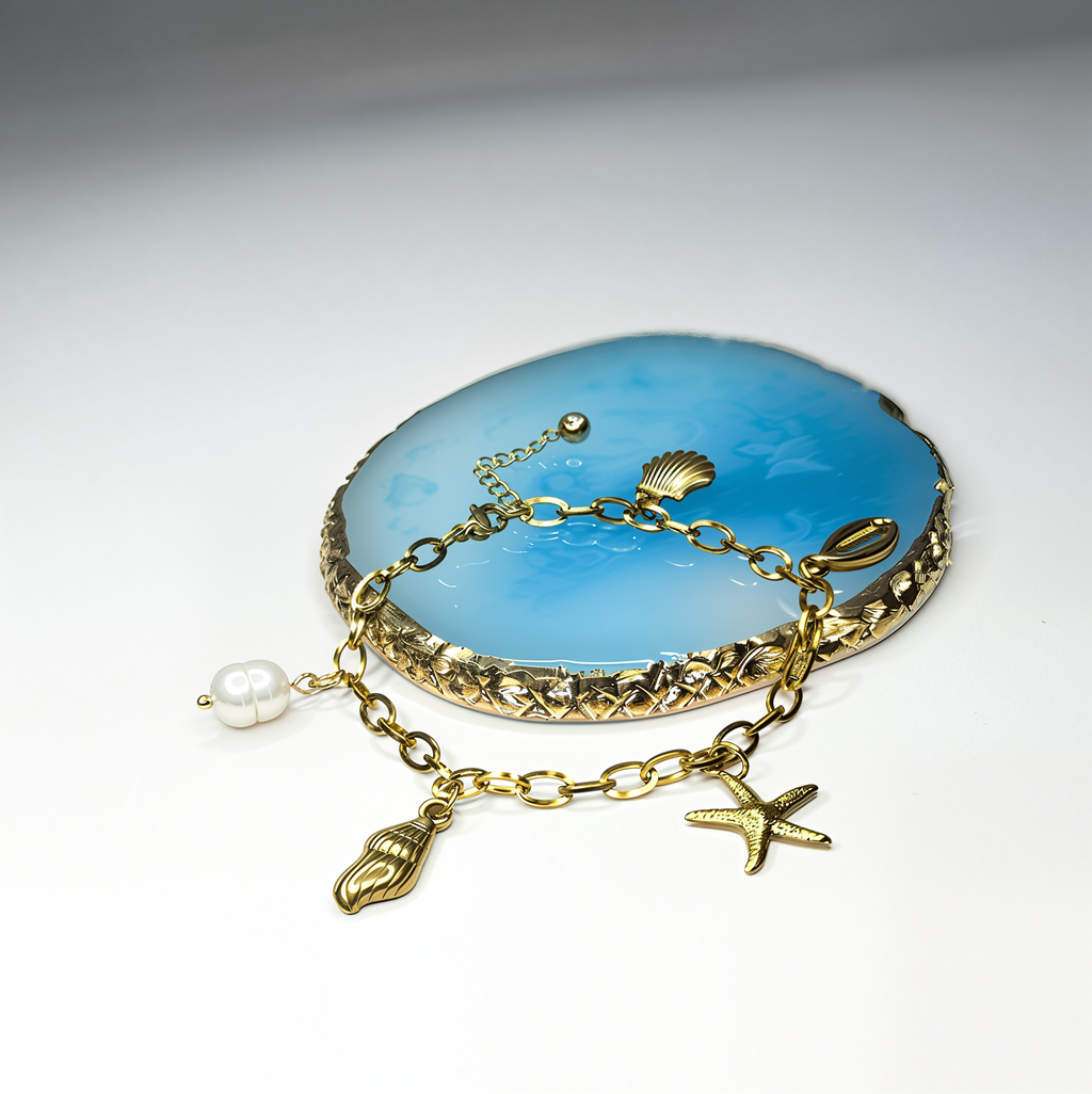 'Beach Please' Charm Bracelet