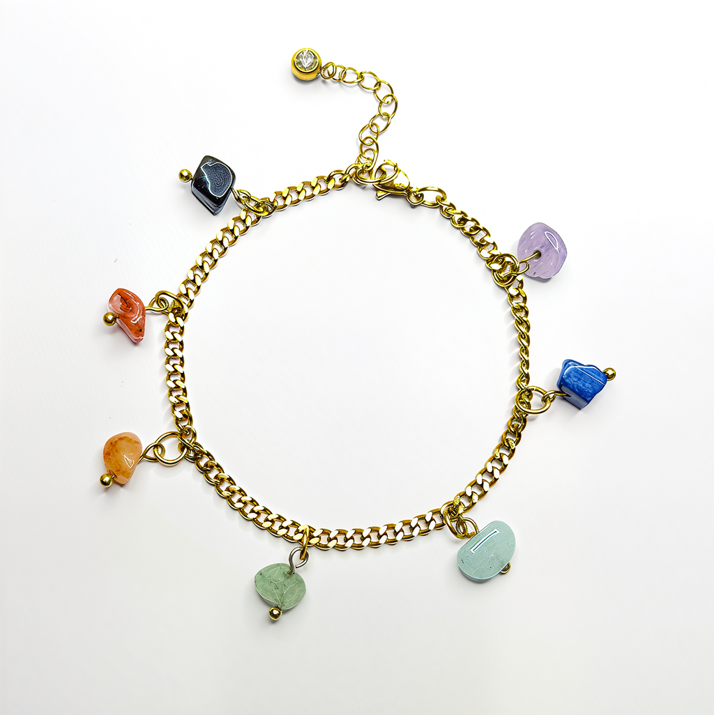 'Good Vibes Only' Chakra-Balancing Charm Bracelet