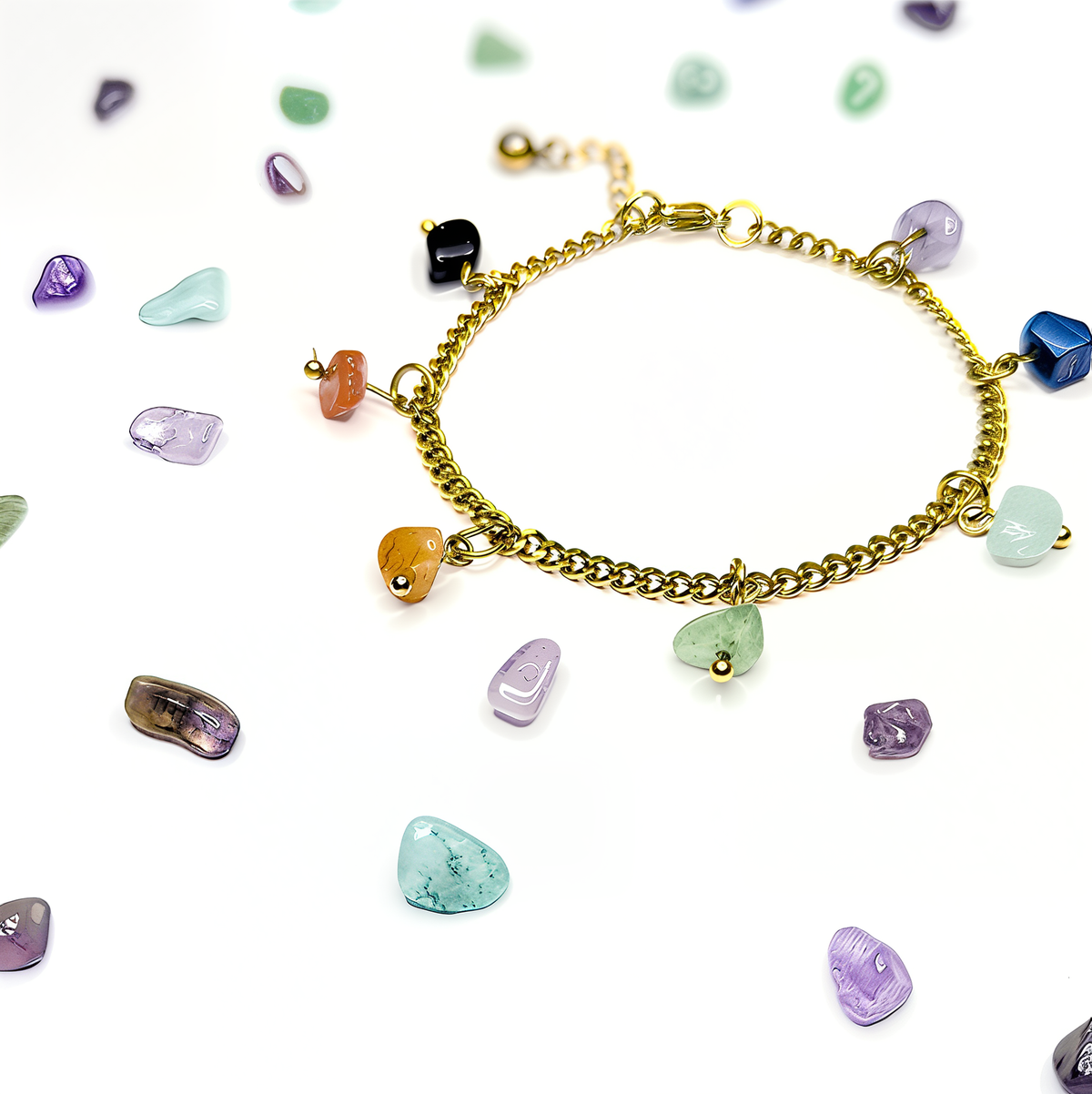 'Good Vibes Only' Chakra-Balancing Charm Bracelet