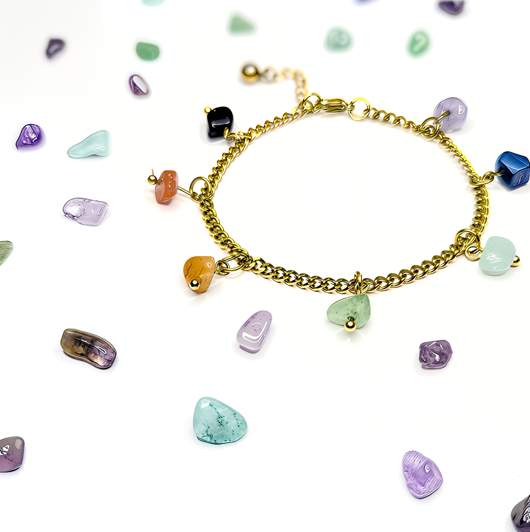'Good Vibes Only' Chakra-Balancing Charm Bracelet