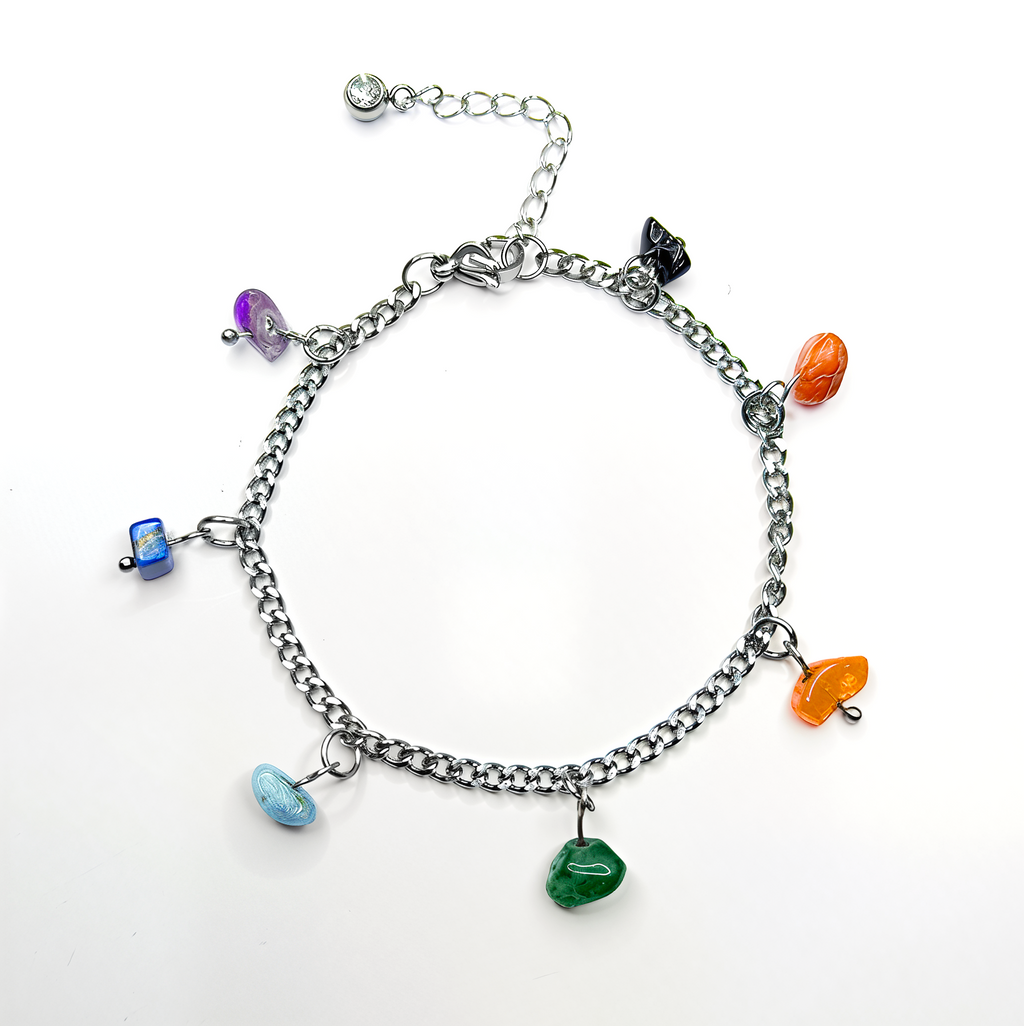 'Good Vibes Only' Chakra-Balancing Charm Anklet